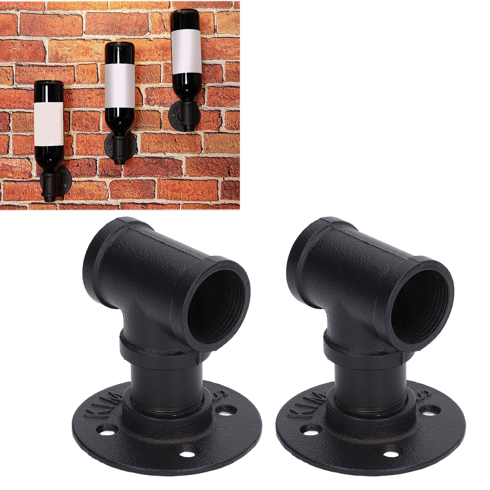 2Pack Wall Mounted Wine Bottle Rack Wine Hanging Holder Water Pipe Design with view 11