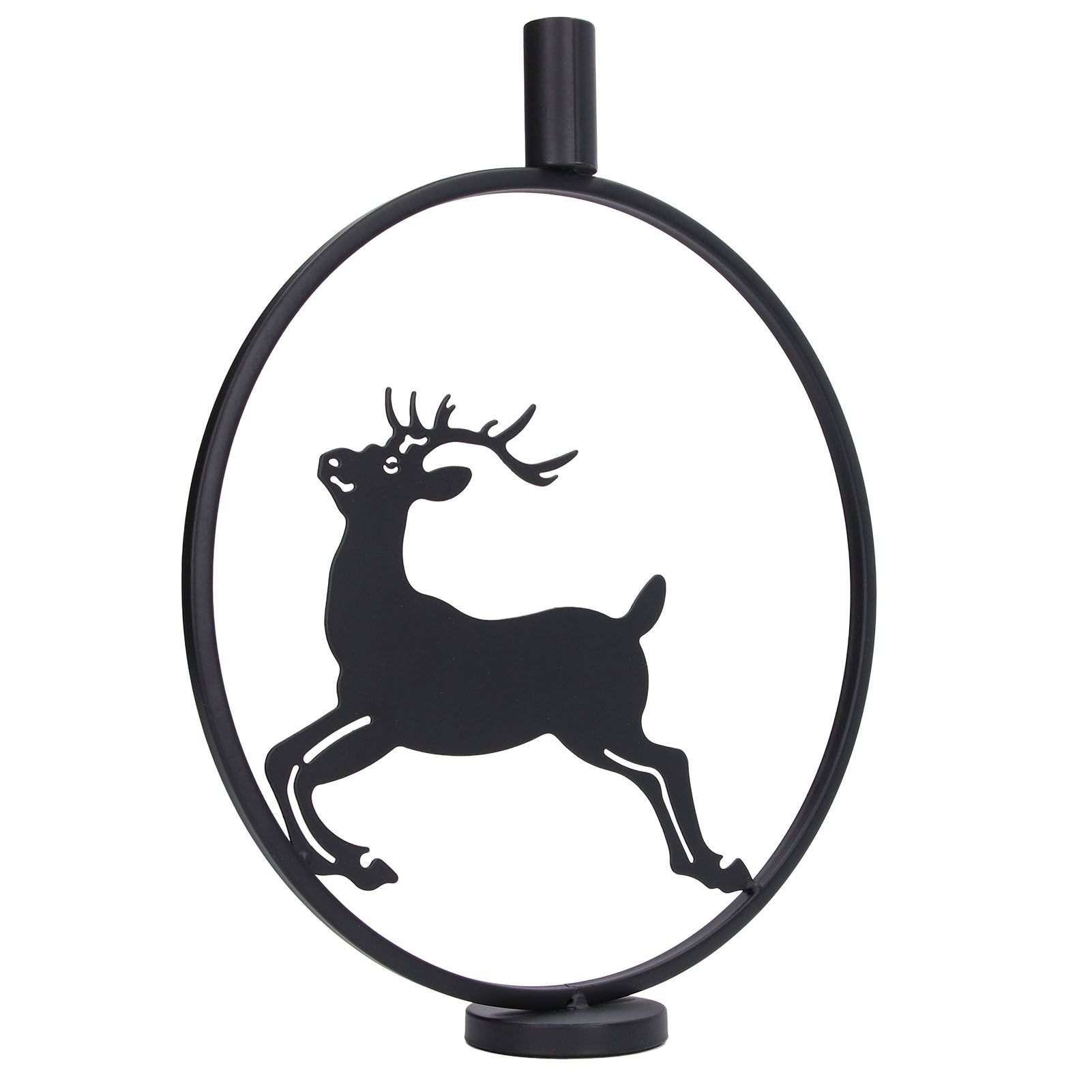 Deer Candle Holder Black European Style Tealight Holder Wall Decoration for view 2