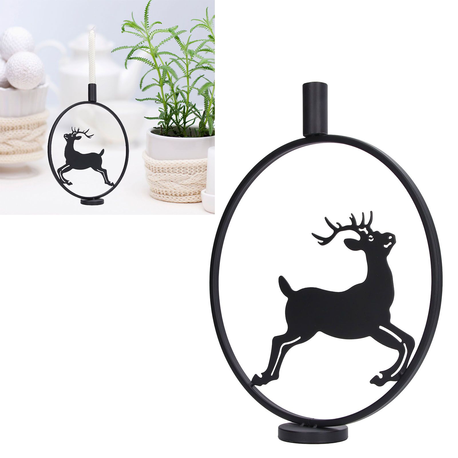 Deer Candle Holder Black European Style Tealight Holder Wall Decoration for view 12