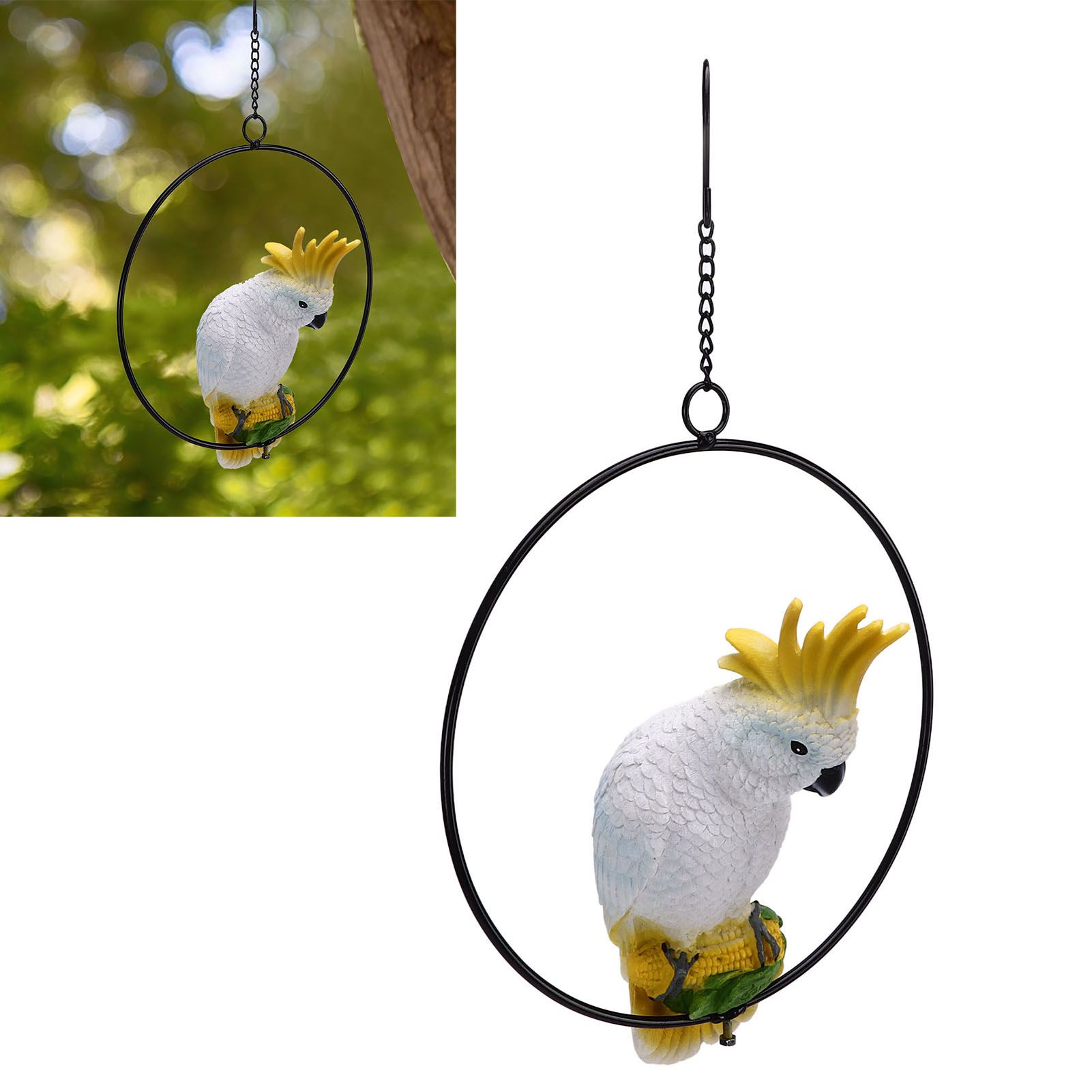 Iron Ring Parrots Decor Bright Texture Waterproof Iron Ring Parrots Resin view 12