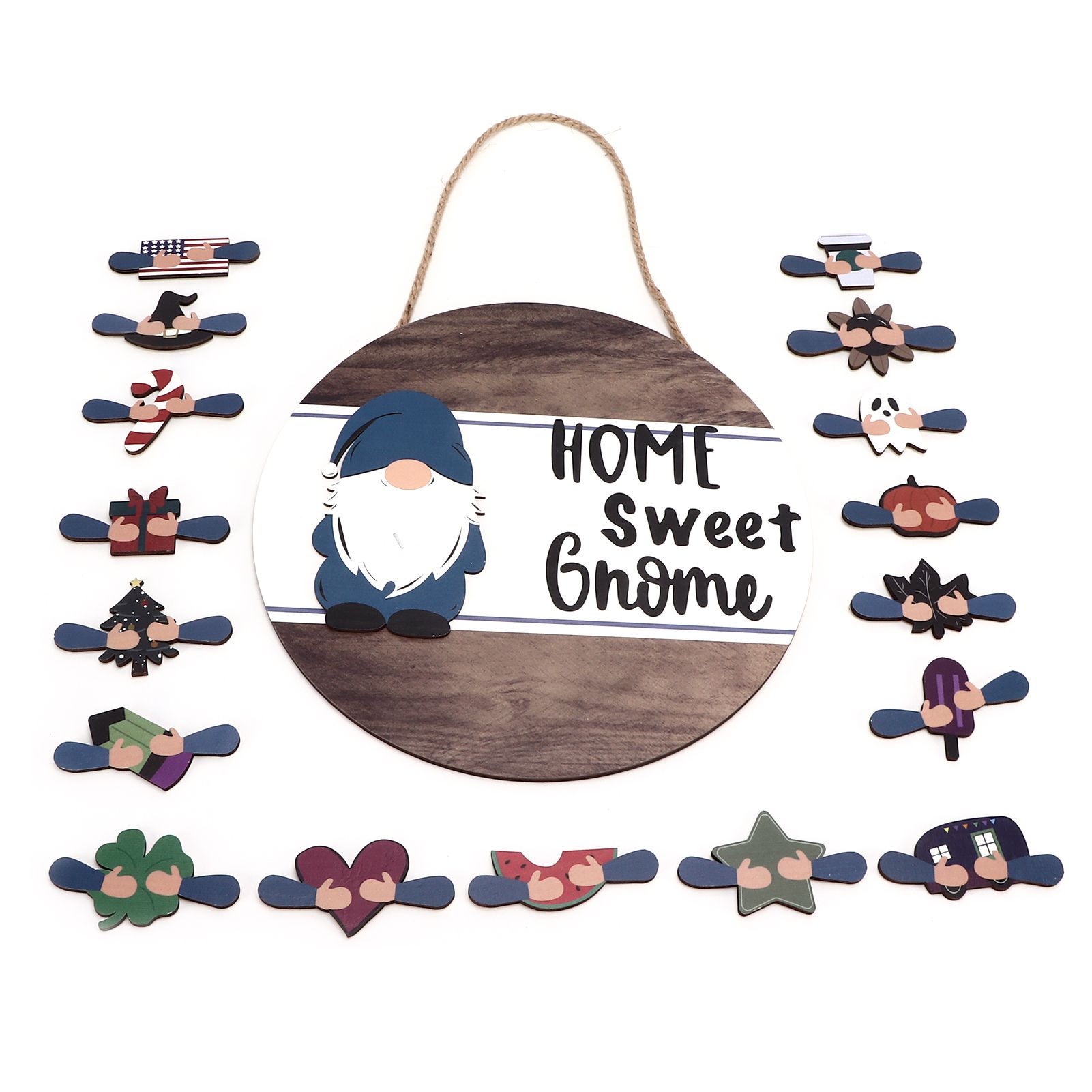 Welcome Door Sign Decor Round Wood Pendant Welcome Sign for Outdoor Window view 6