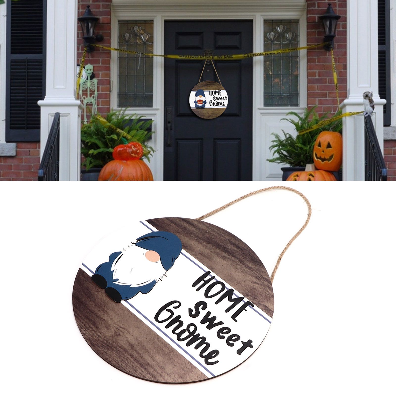 Welcome Door Sign Decor Round Wood Pendant Welcome Sign for Outdoor Window view 11