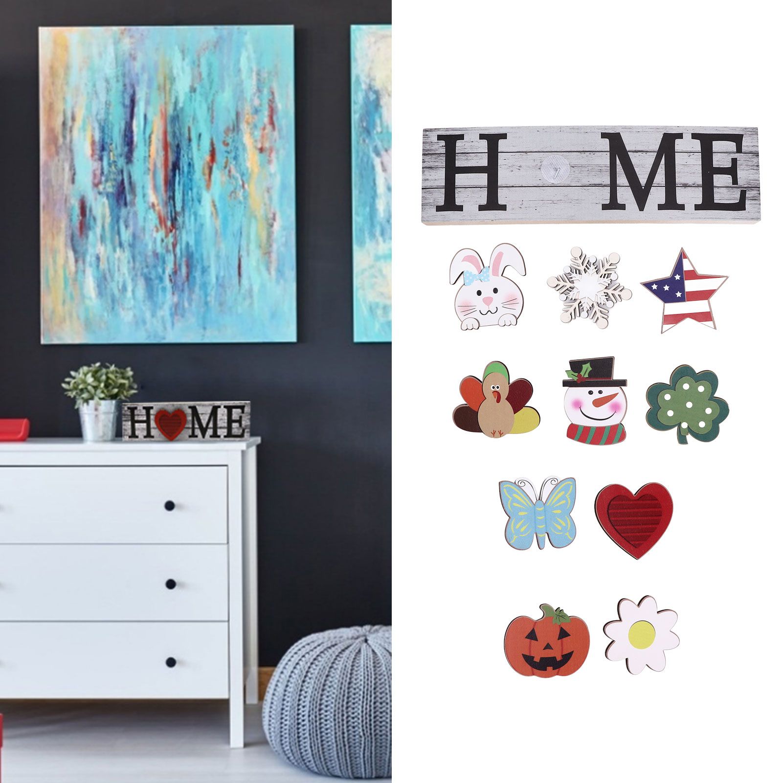 Wooden Country Home Decoration Welcome Sign Wall Decoration 10 Interchangeable view 11