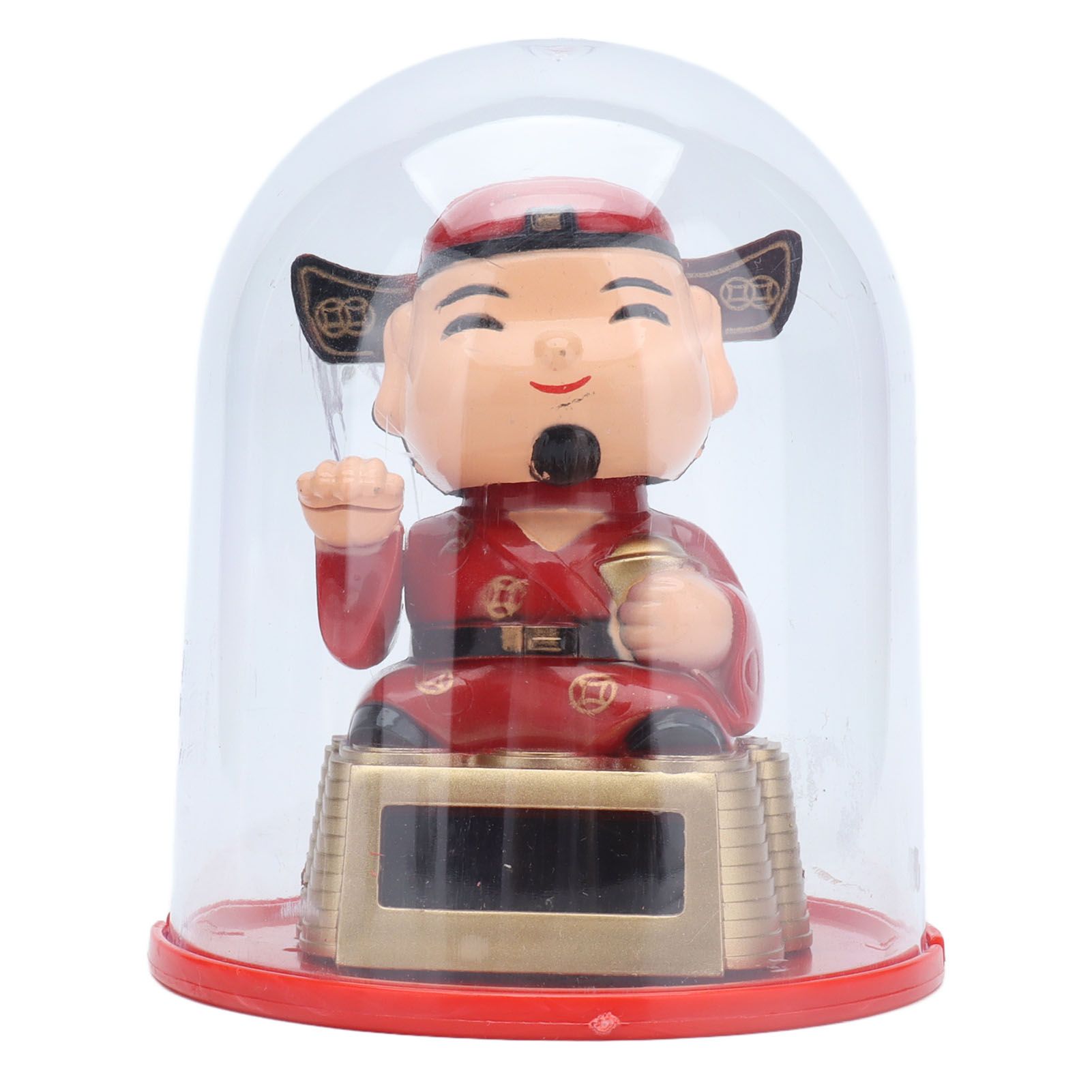 Lucky Ornaments Solar Powered Cute God of Wealth Decoration with Waving Arm view 4