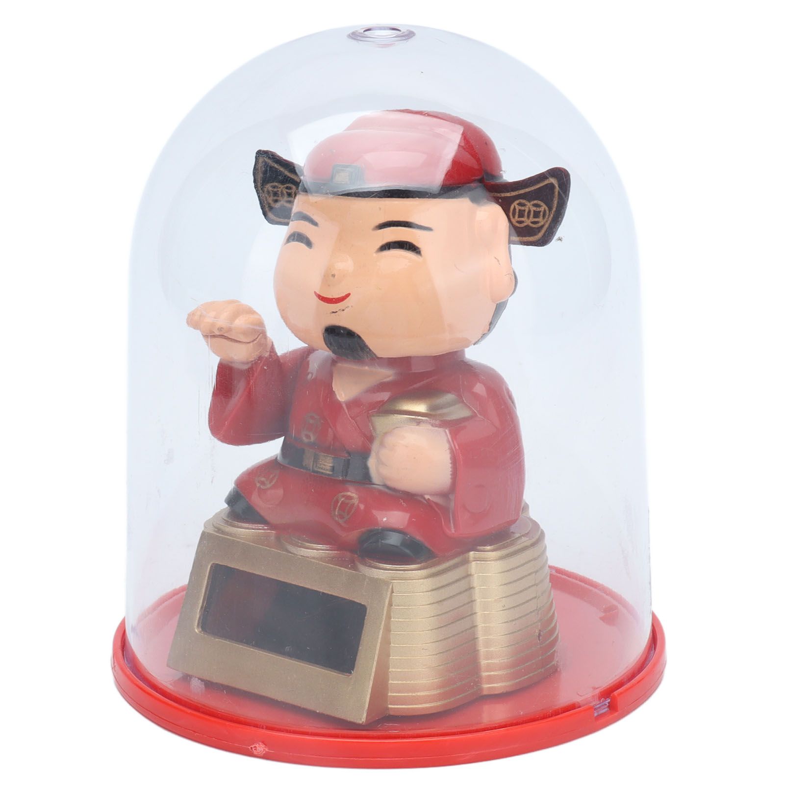 Lucky Ornaments Solar Powered Cute God of Wealth Decoration with Waving Arm view 5