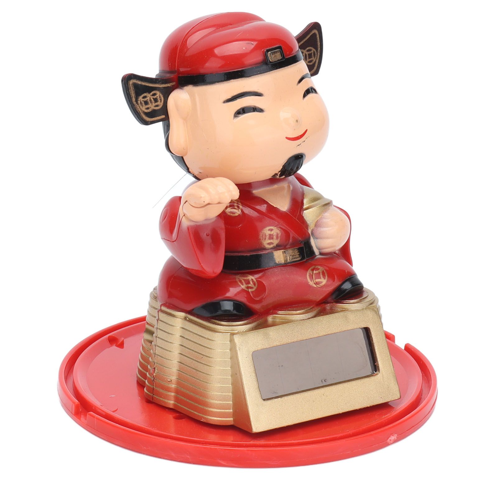 Lucky Ornaments Solar Powered Cute God of Wealth Decoration with Waving Arm view 6
