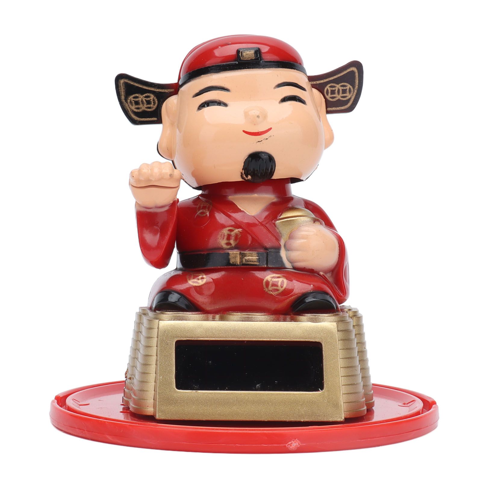 Lucky Ornaments Solar Powered Cute God of Wealth Decoration with Waving Arm view 7