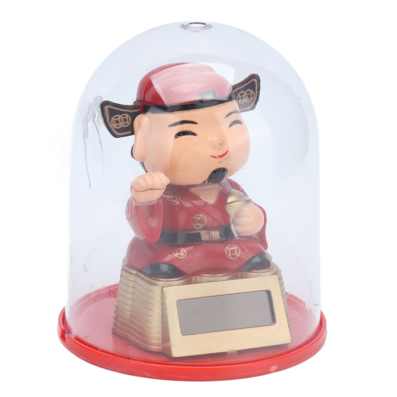 Lucky Ornaments Solar Powered Cute God of Wealth Decoration with Waving Arm view 8