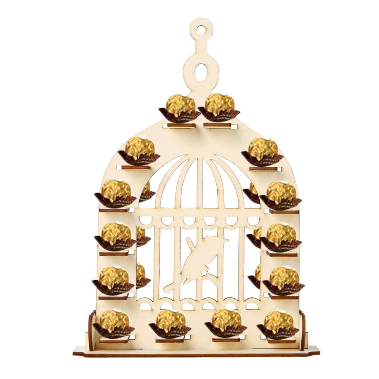 Wooden Chocolate Display Stand Bird Cage Style Dessert Display Shelves view 11