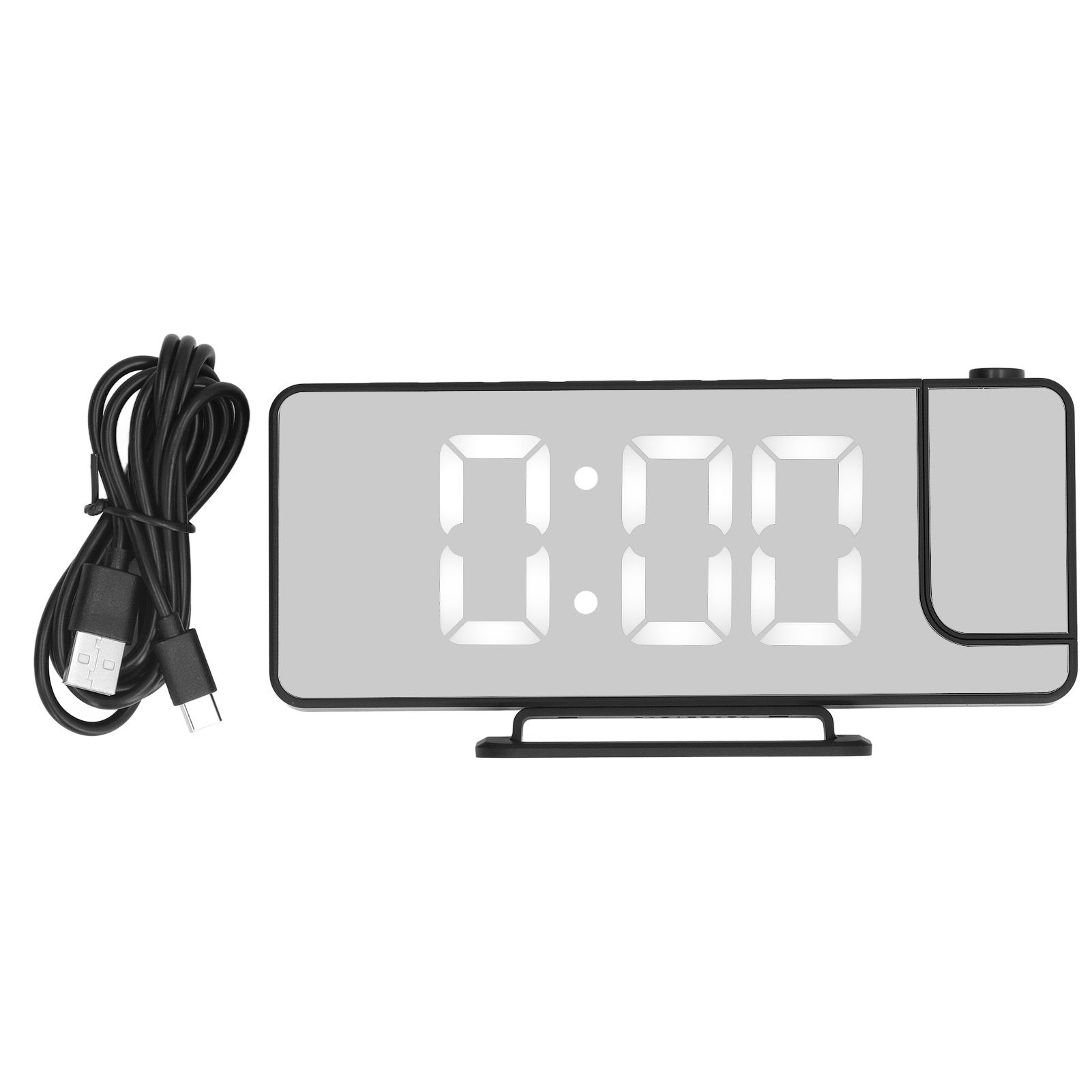 Projection Alarm Clock LED Digital Mirror Alarm Clock Rechargeable 6 Gear — image 1