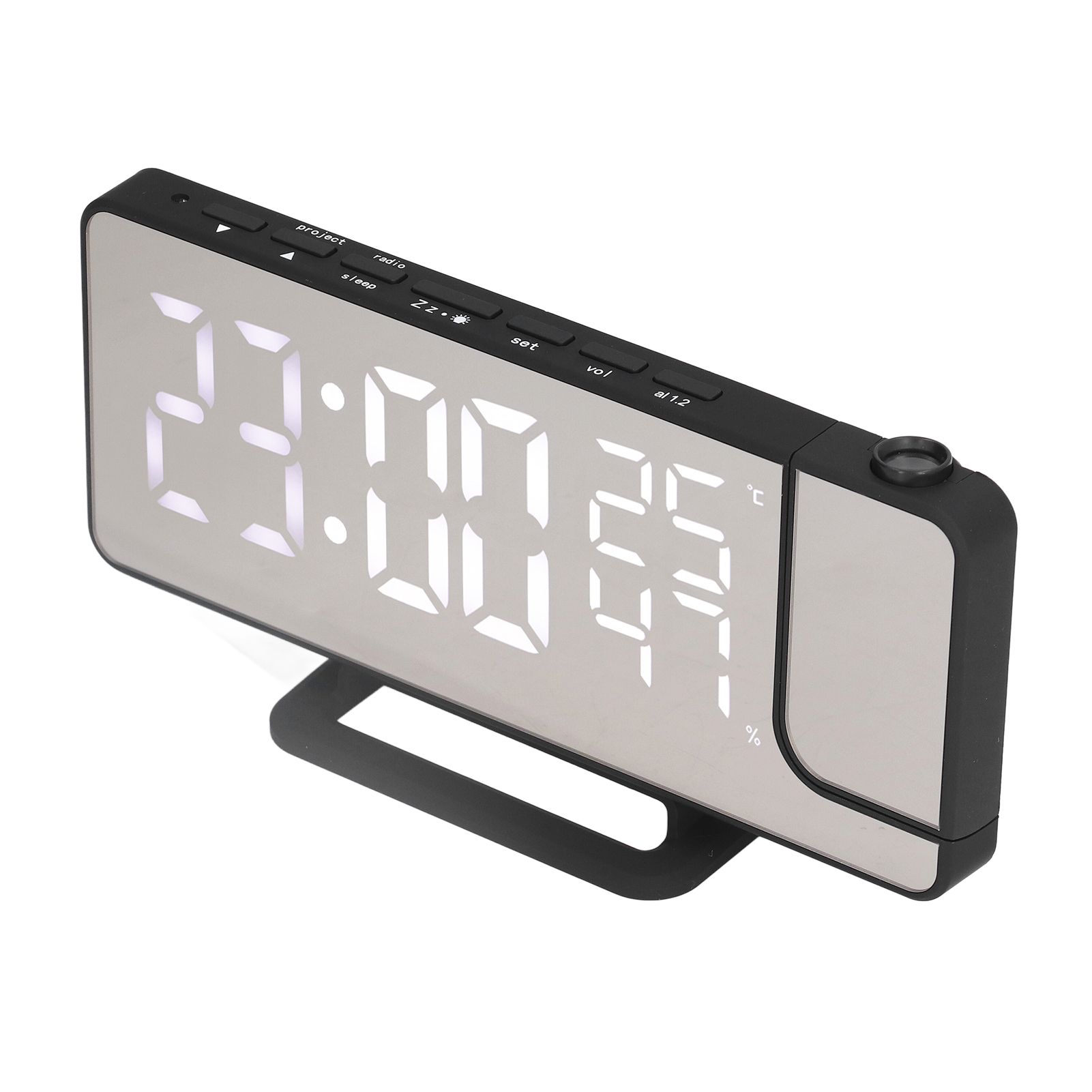 Projection Alarm Clock Mirror Screen USB Charging Snooze 180° Digital view 5