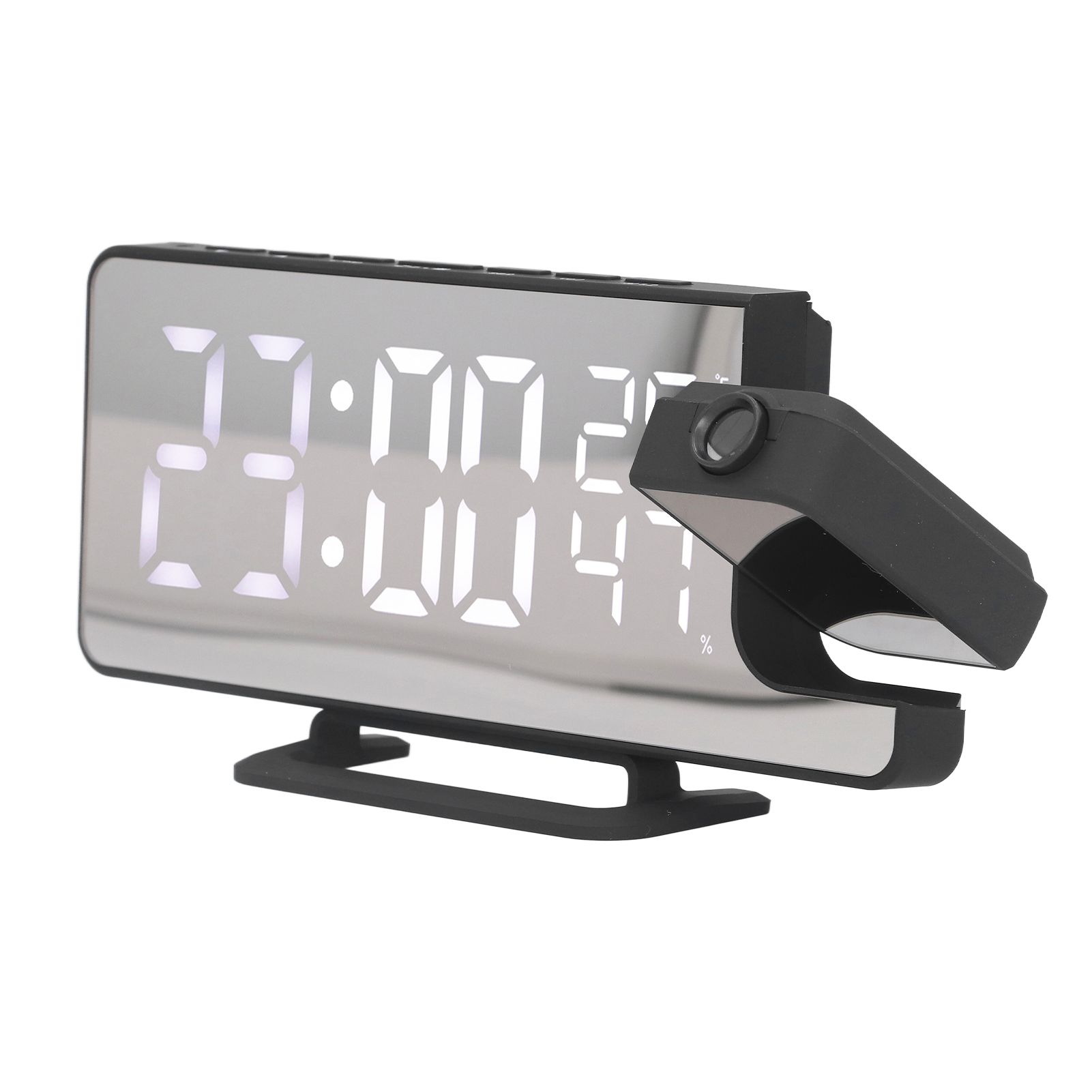 Projection Alarm Clock Mirror Screen USB Charging Snooze 180° Digital view 6