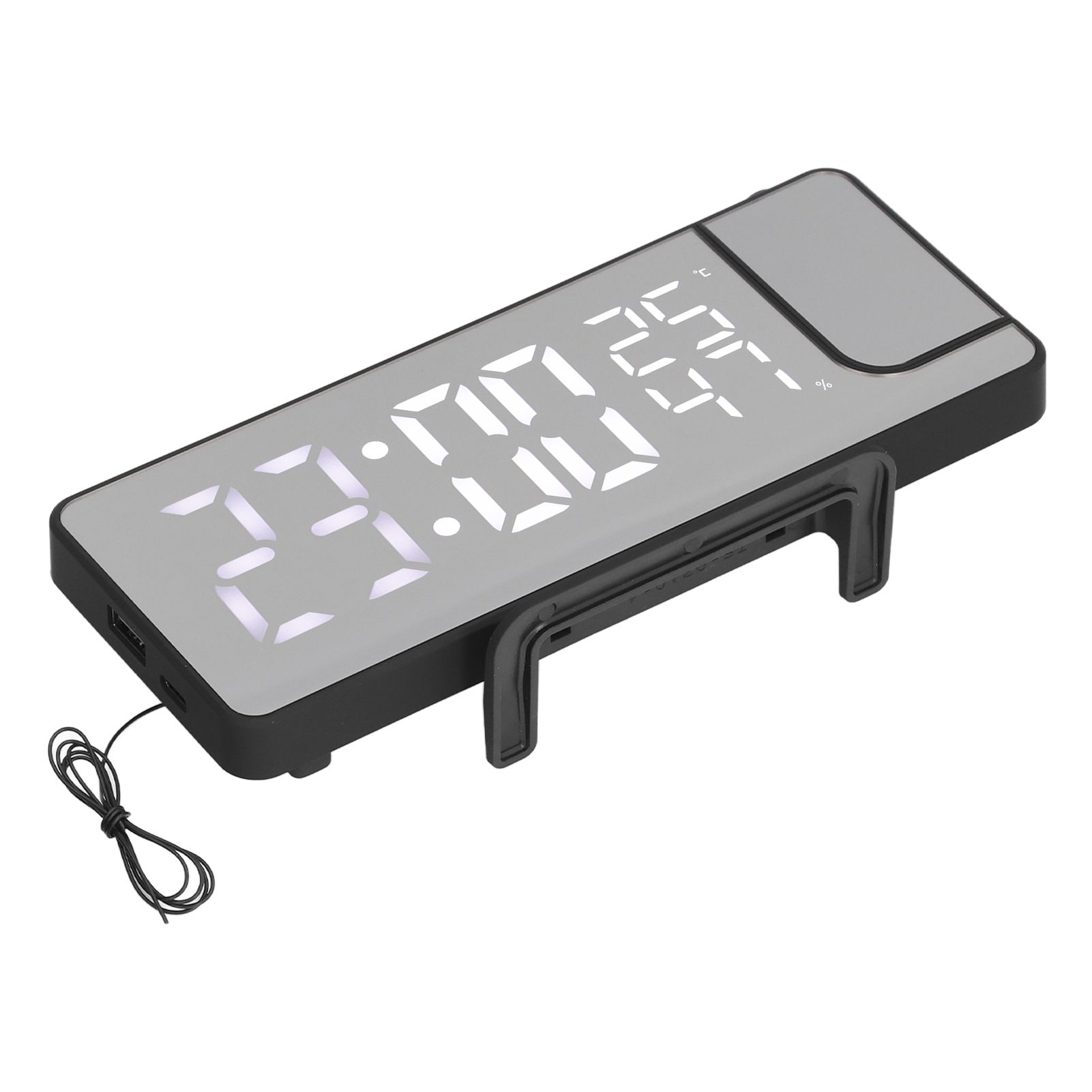 Projection Alarm Clock Mirror Screen USB Charging Snooze 180° Digital view 8