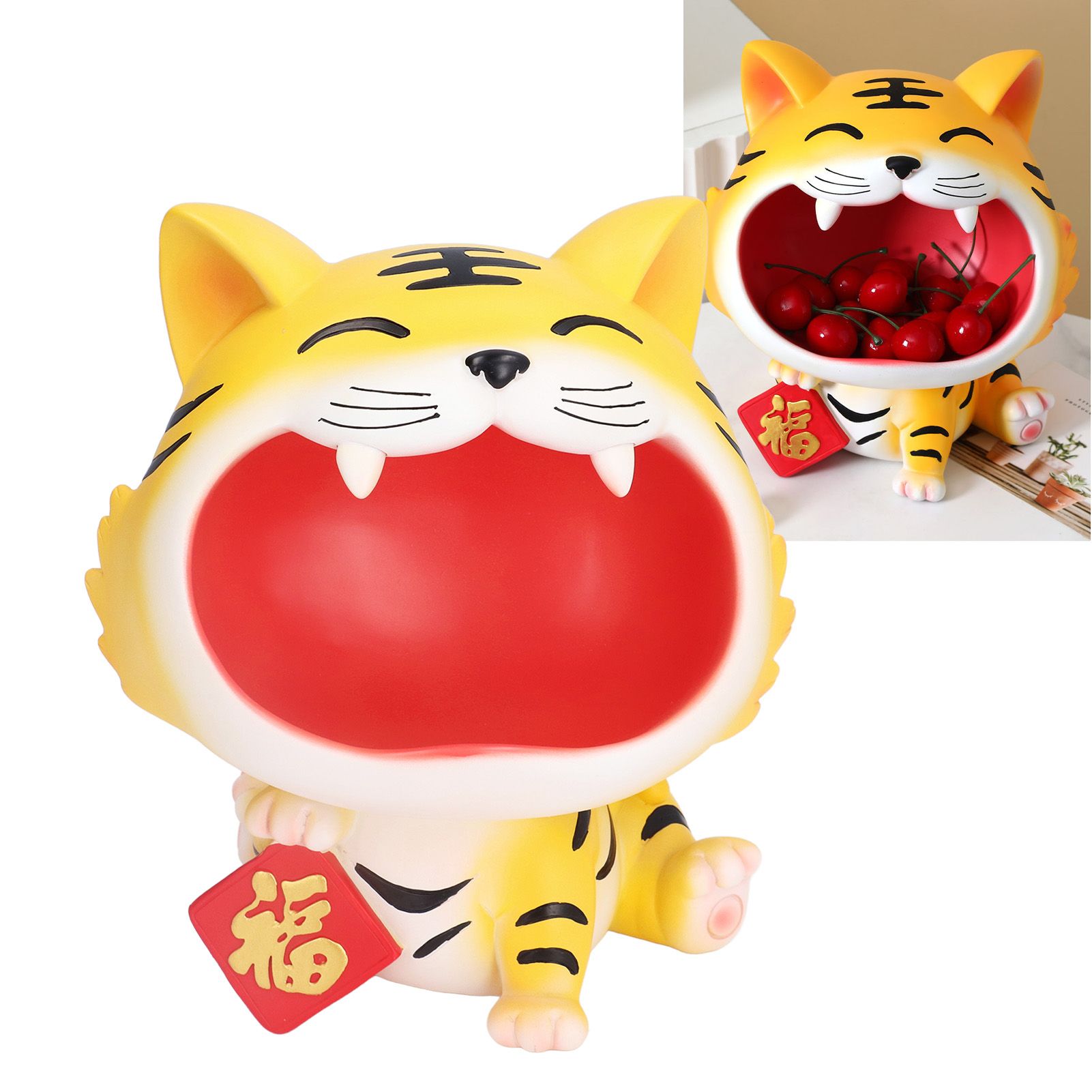 Resin Animal Storage Decoration Big Mouth Animal Statue Key Holder for Living view 11