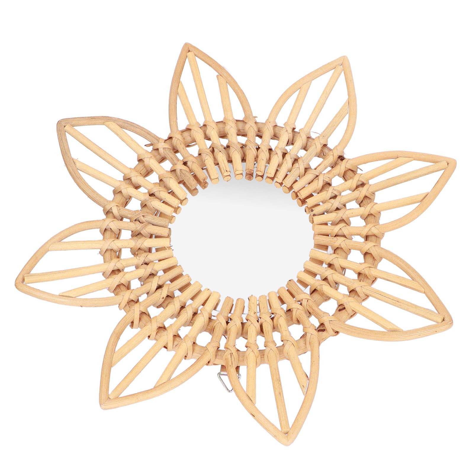Rattan Innovative Art Decoration Makeup Mirror Retro Dressing Bathroom Wall view 3