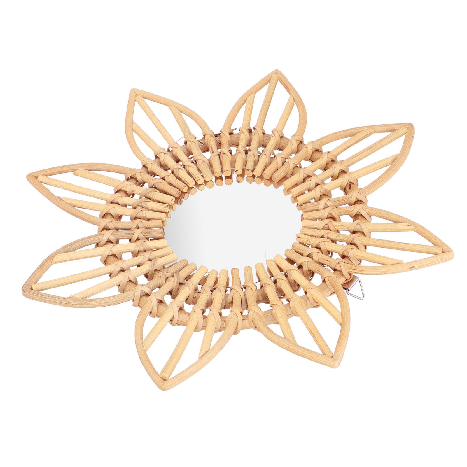 Rattan Innovative Art Decoration Makeup Mirror Retro Dressing Bathroom Wall view 5