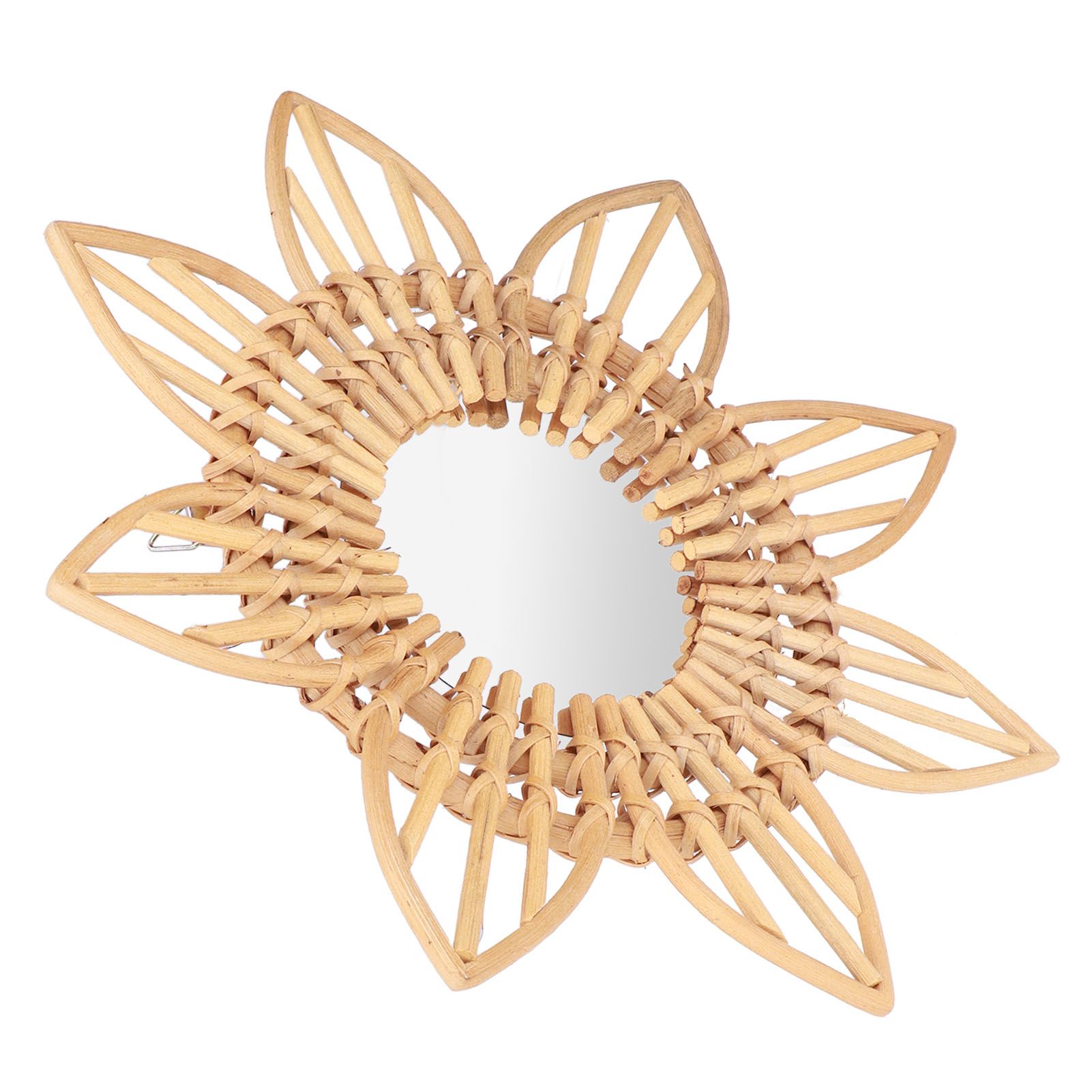 Rattan Innovative Art Decoration Makeup Mirror Retro Dressing Bathroom Wall view 8