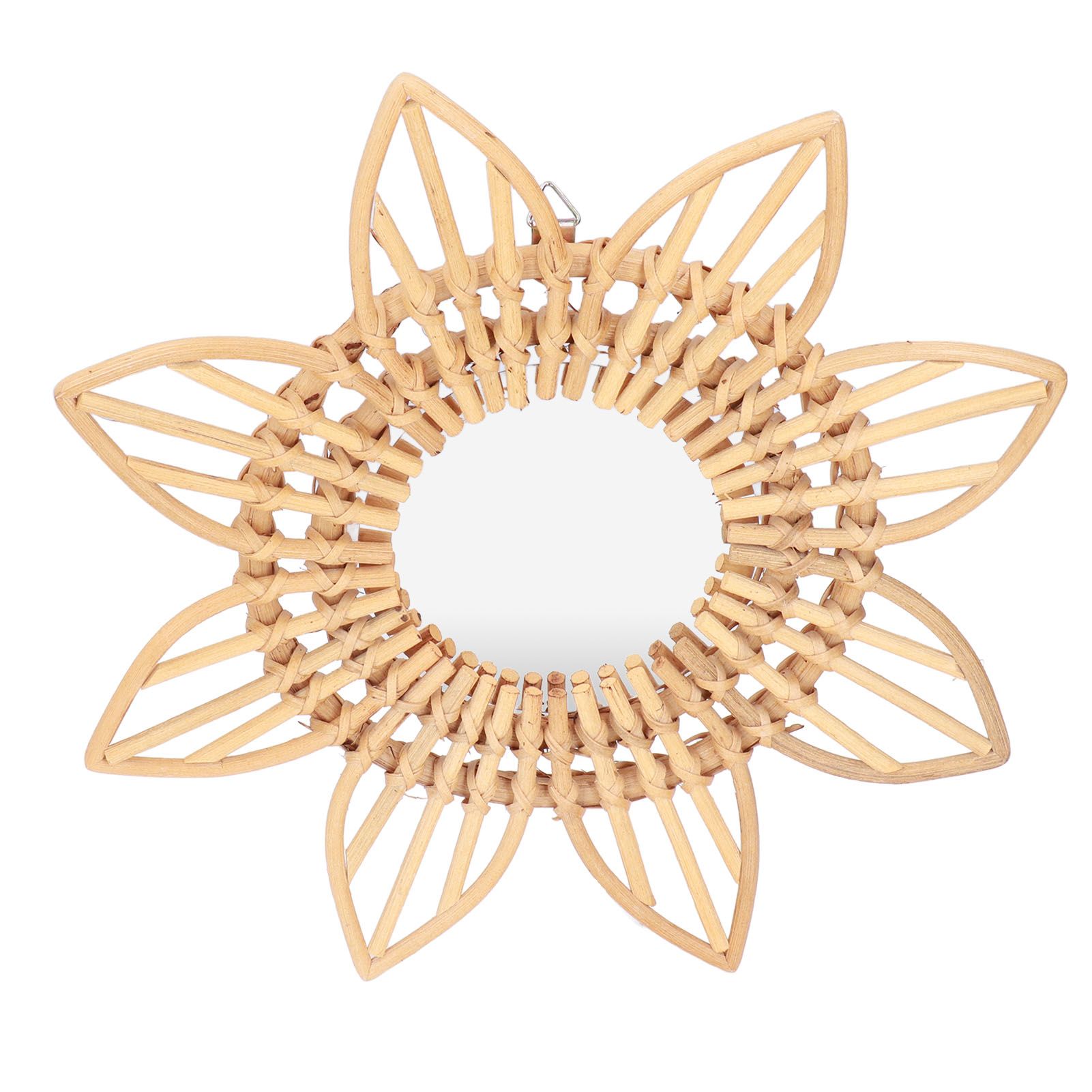 Rattan Innovative Art Decoration Makeup Mirror Retro Dressing Bathroom Wall view 10