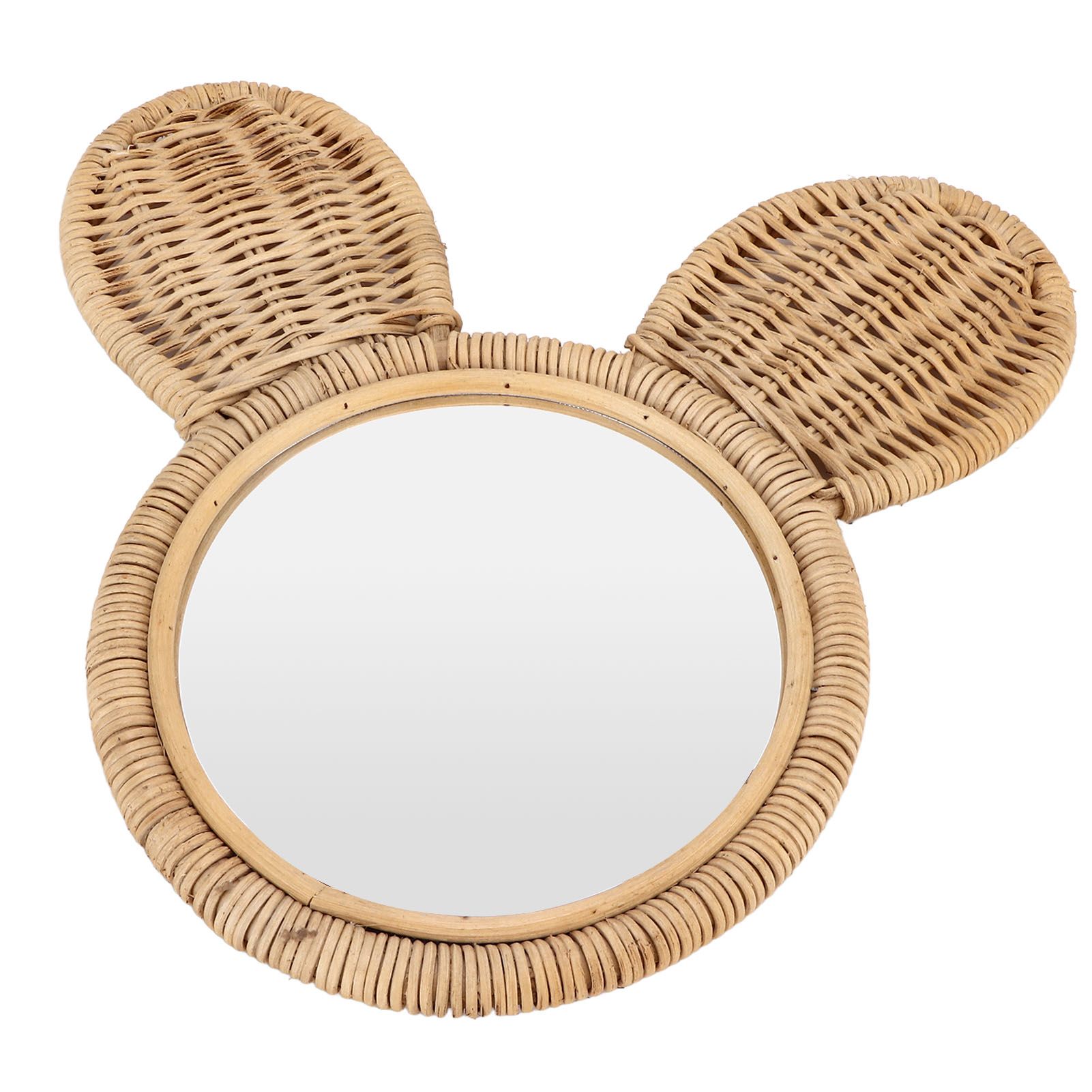 Hanging Mirror High Definition Rattan Mirror Wall Decorative Makeup Mirror for view 2