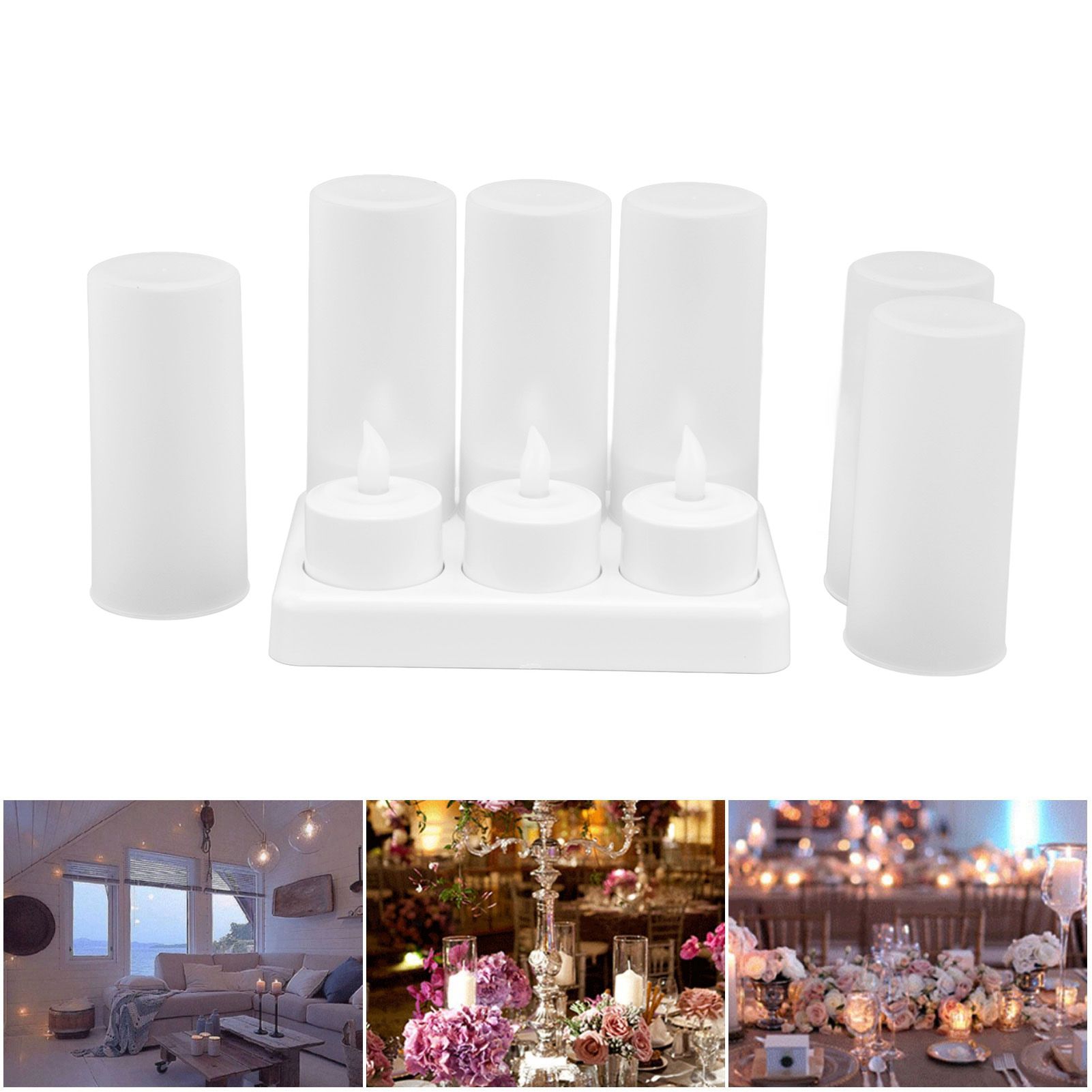 Candle Light Warm White Light LED Tea Light for Wedding Party Table Dining view 12