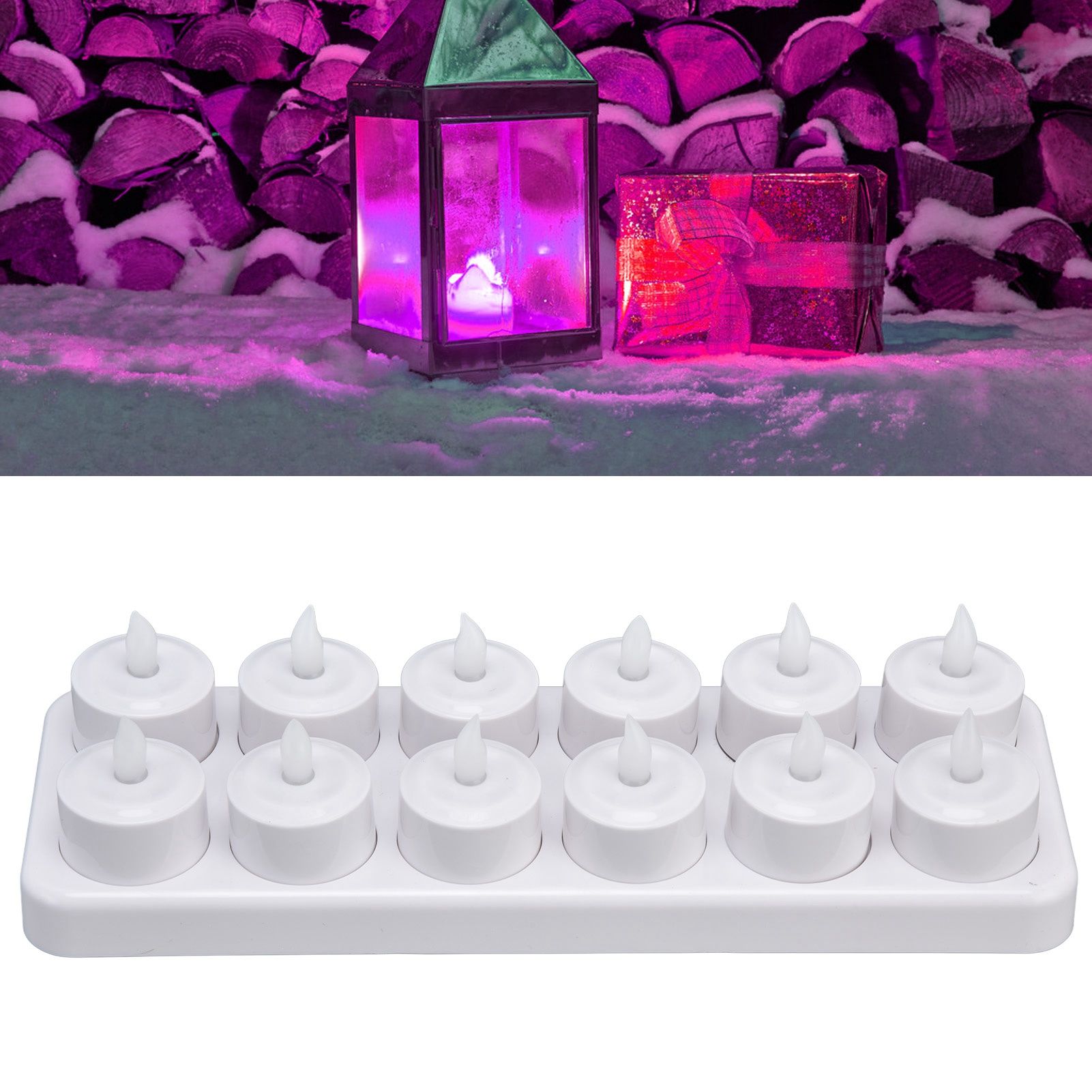 100‑240V Rechargeable Tealight Candle Lamp Reusable Flameless Cordless LED view 12