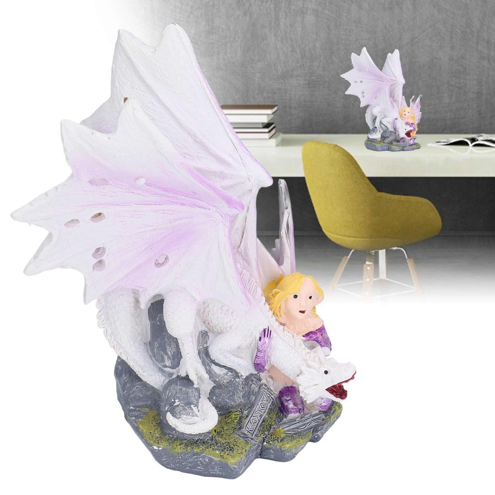 Dragon Girl Desktop Ornament Standing Sculpture Resin Bedroom Decoration view 11