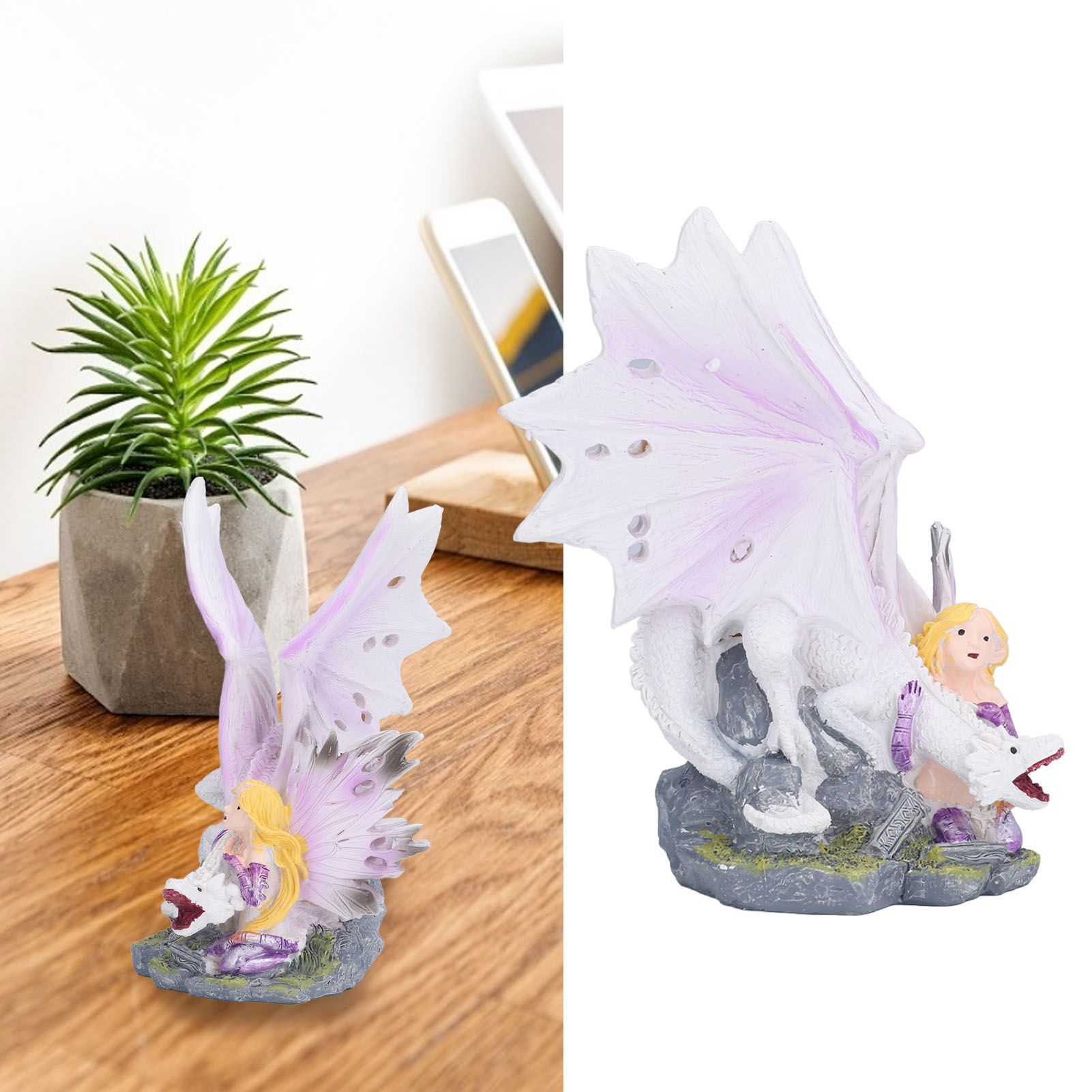 Dragon Girl Desktop Ornament Standing Sculpture Resin Bedroom Decoration view 12
