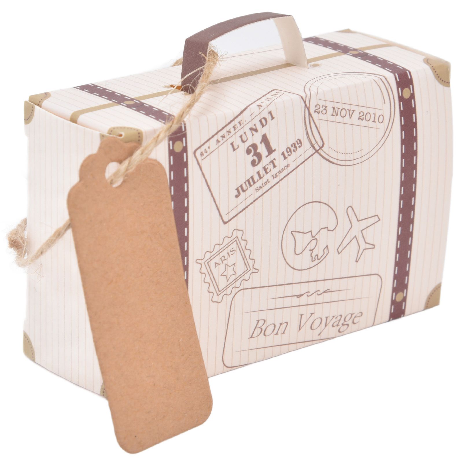 50 Sets Travel Themed Suitcase Shape Candy Boxes Party Favor Candy Box Vintage view 8