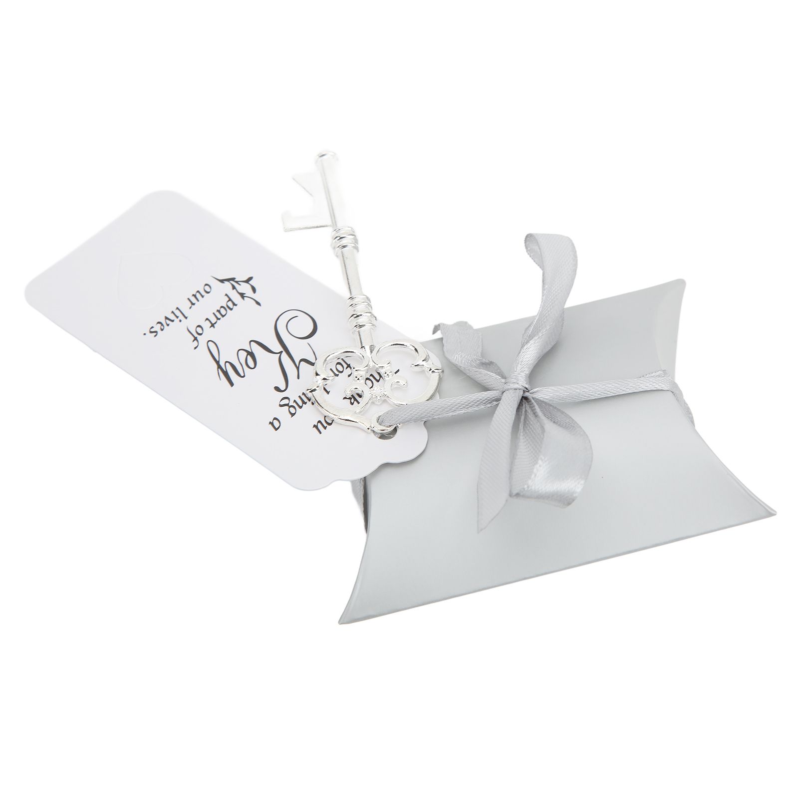 50Pack Wedding Candy Box Wedding Bridal Guest Favors with Vintage Keys Tags view 2