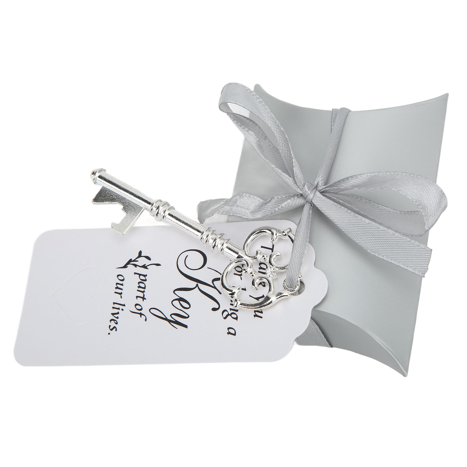50Pack Wedding Candy Box Wedding Bridal Guest Favors with Vintage Keys Tags view 4