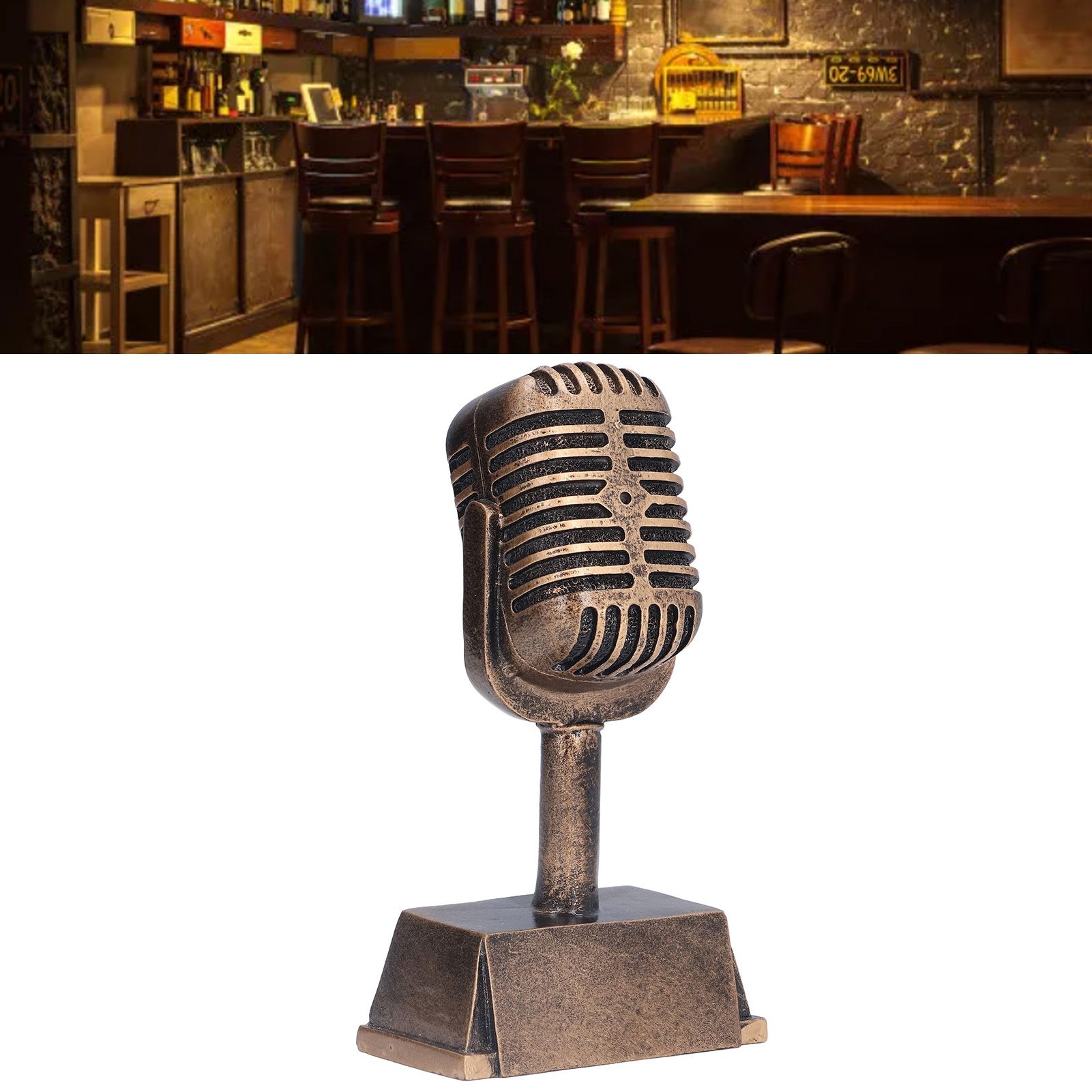 Music Award Trophy Synthetic Resin Decorative Microphone Tabletop Ornament for view 11