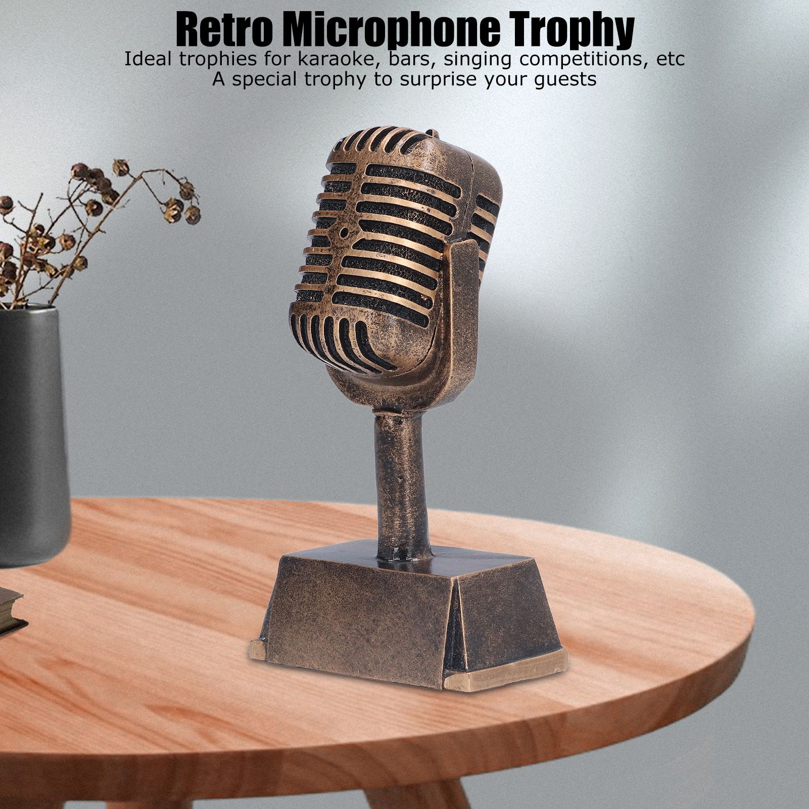 Music Award Trophy Synthetic Resin Decorative Microphone Tabletop Ornament for view 14