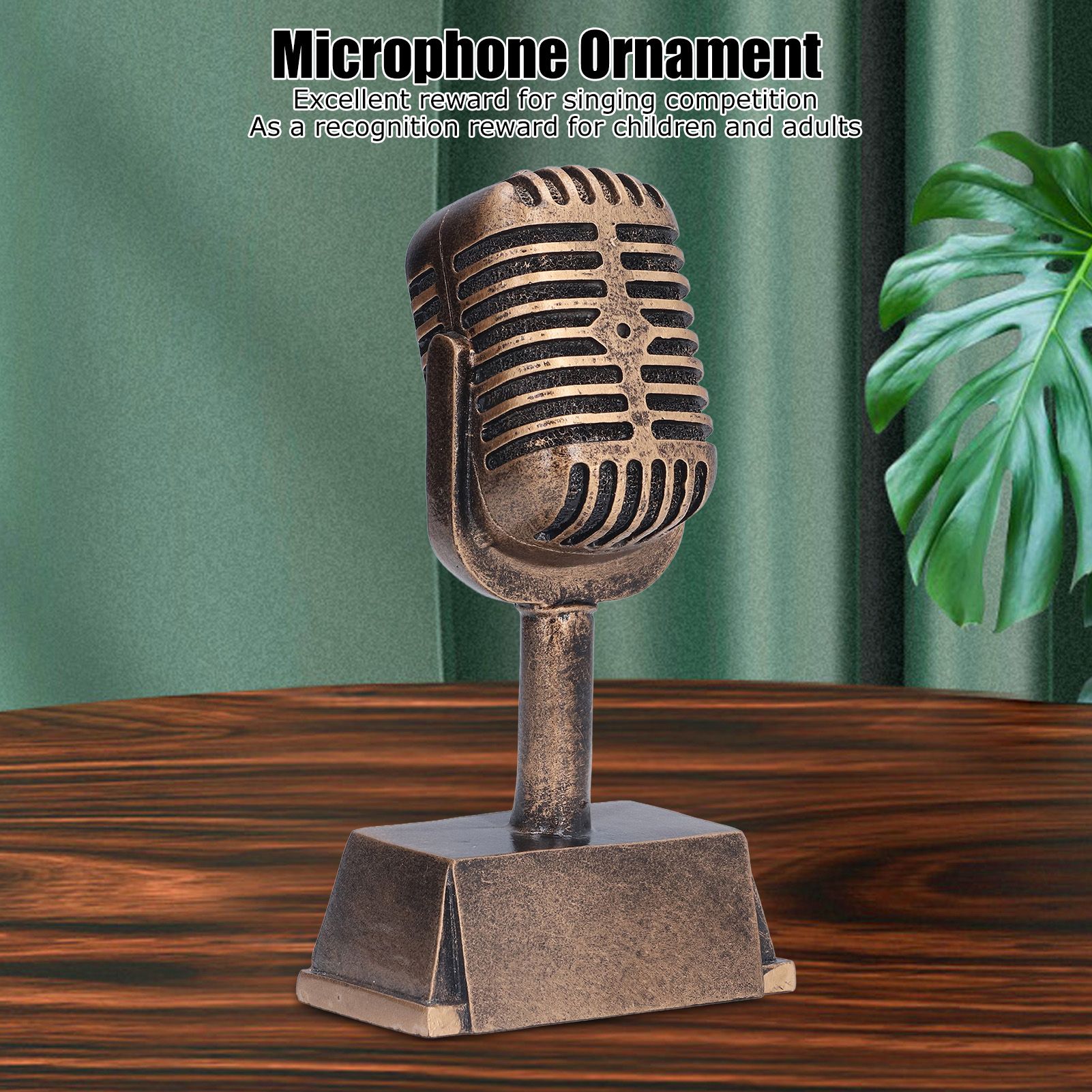 Music Award Trophy Synthetic Resin Decorative Microphone Tabletop Ornament for view 15