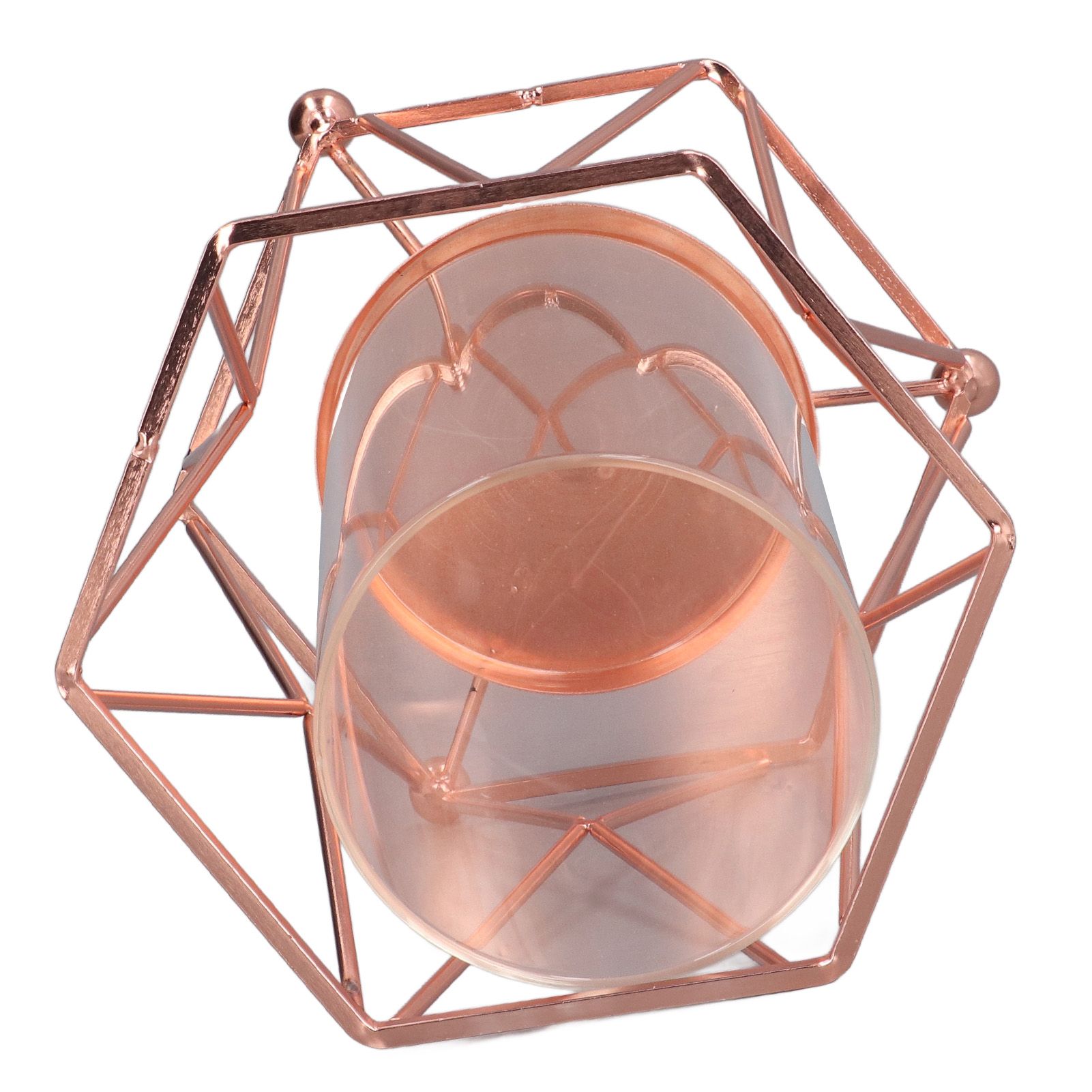 Plant Vase with Wrought Iron Flower Stand Transparent Glass Flower Pot view 14