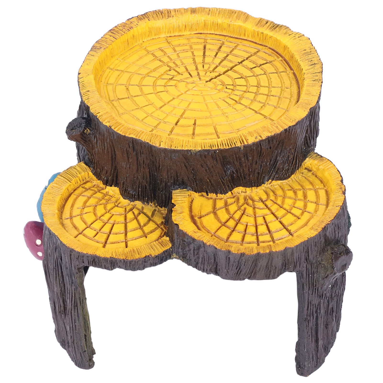Resin Mini Stump Shape Hiding Hole Wooden Cave Artificial Aquarium Plants view 3