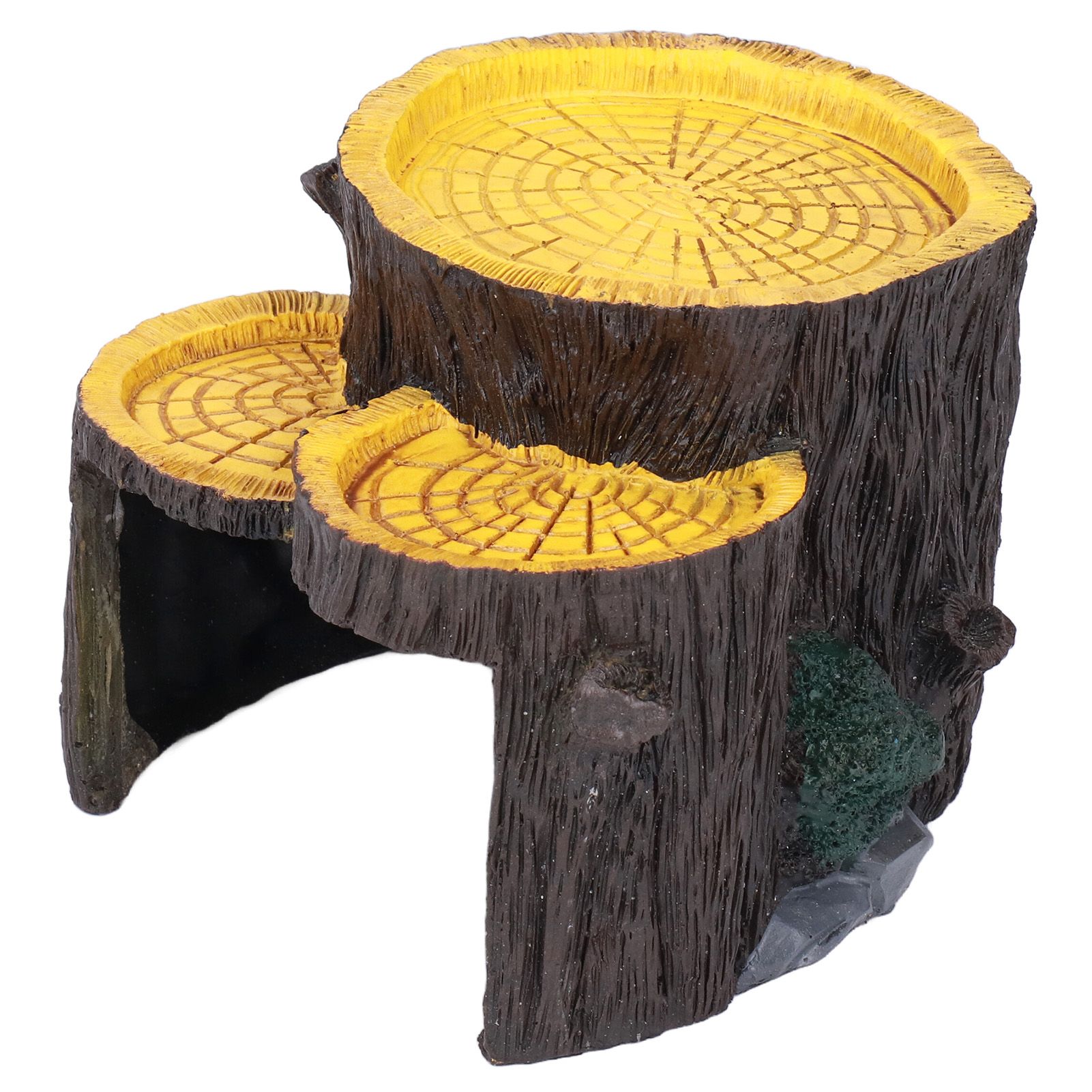 Resin Mini Stump Shape Hiding Hole Wooden Cave Artificial Aquarium Plants view 5