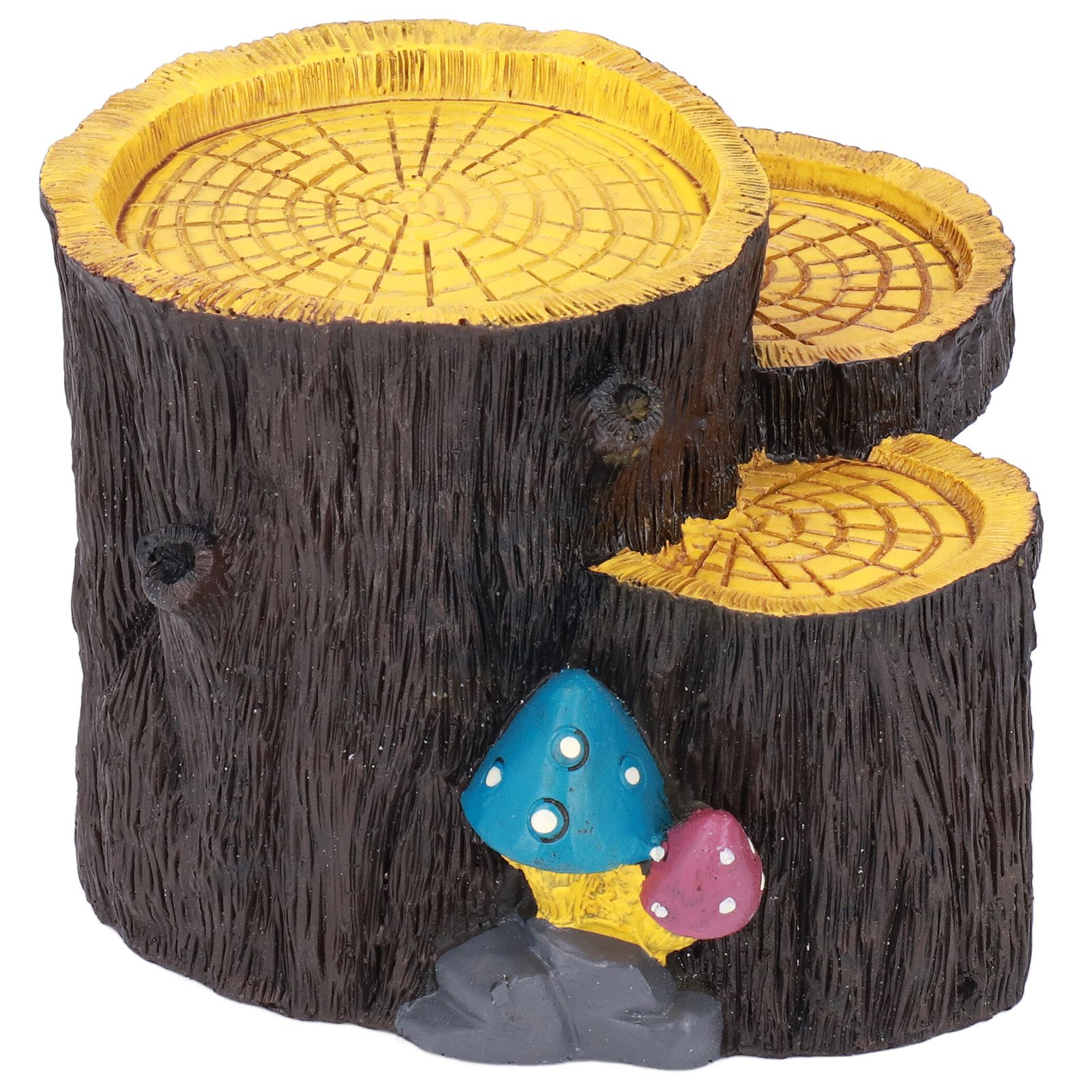 Resin Mini Stump Shape Hiding Hole Wooden Cave Artificial Aquarium Plants view 6