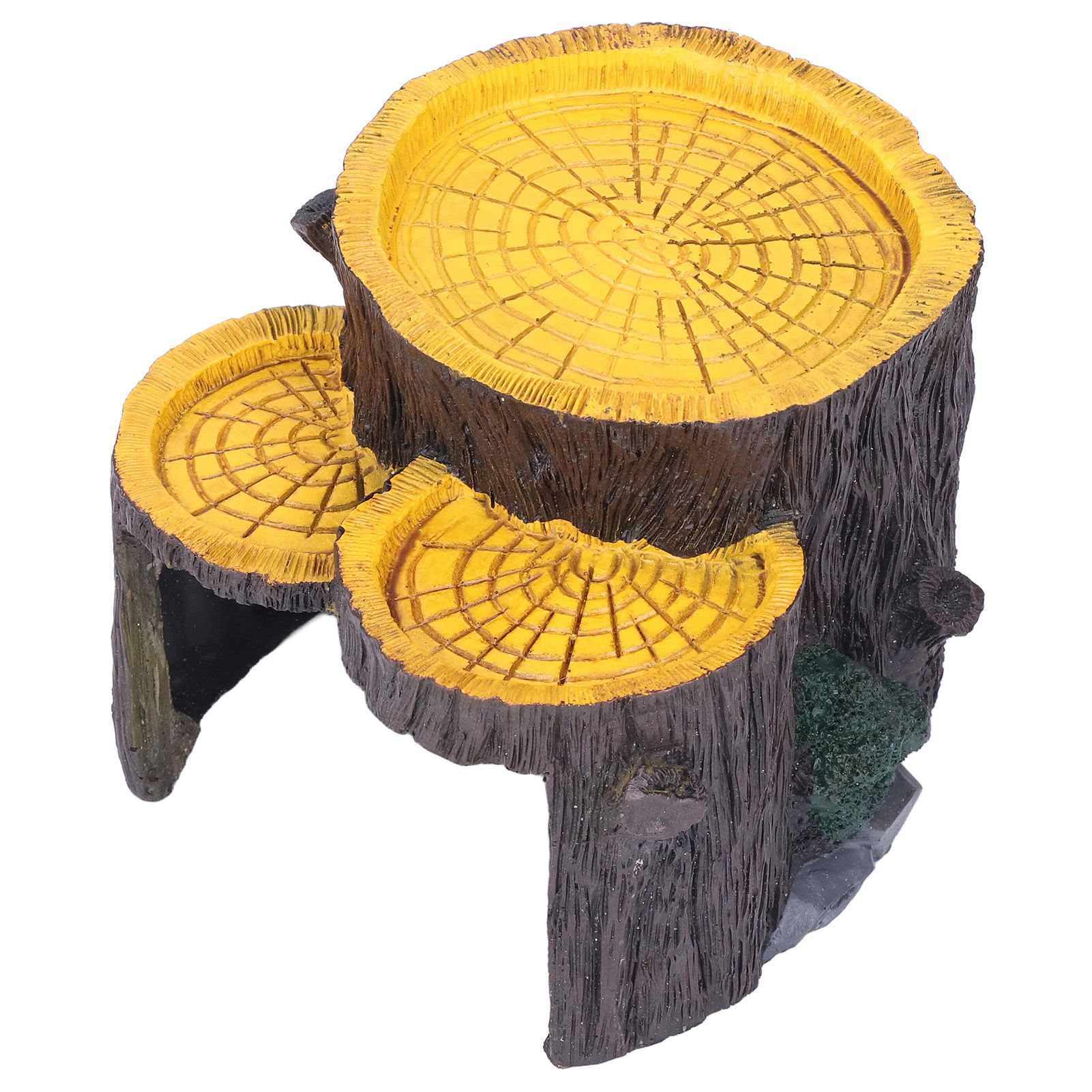 Resin Mini Stump Shape Hiding Hole Wooden Cave Artificial Aquarium Plants view 7