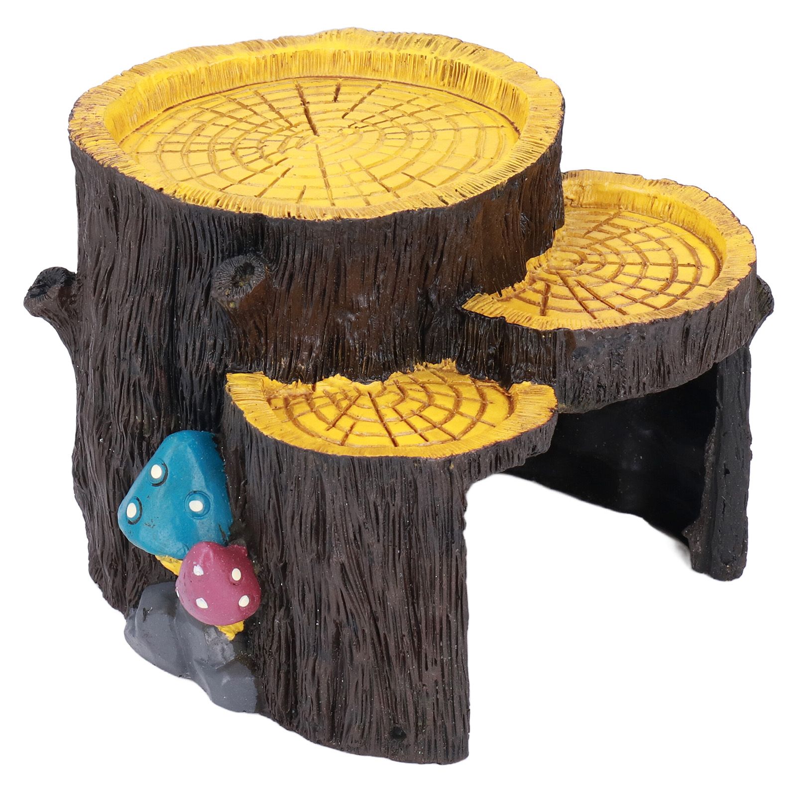 Resin Mini Stump Shape Hiding Hole Wooden Cave Artificial Aquarium Plants view 8