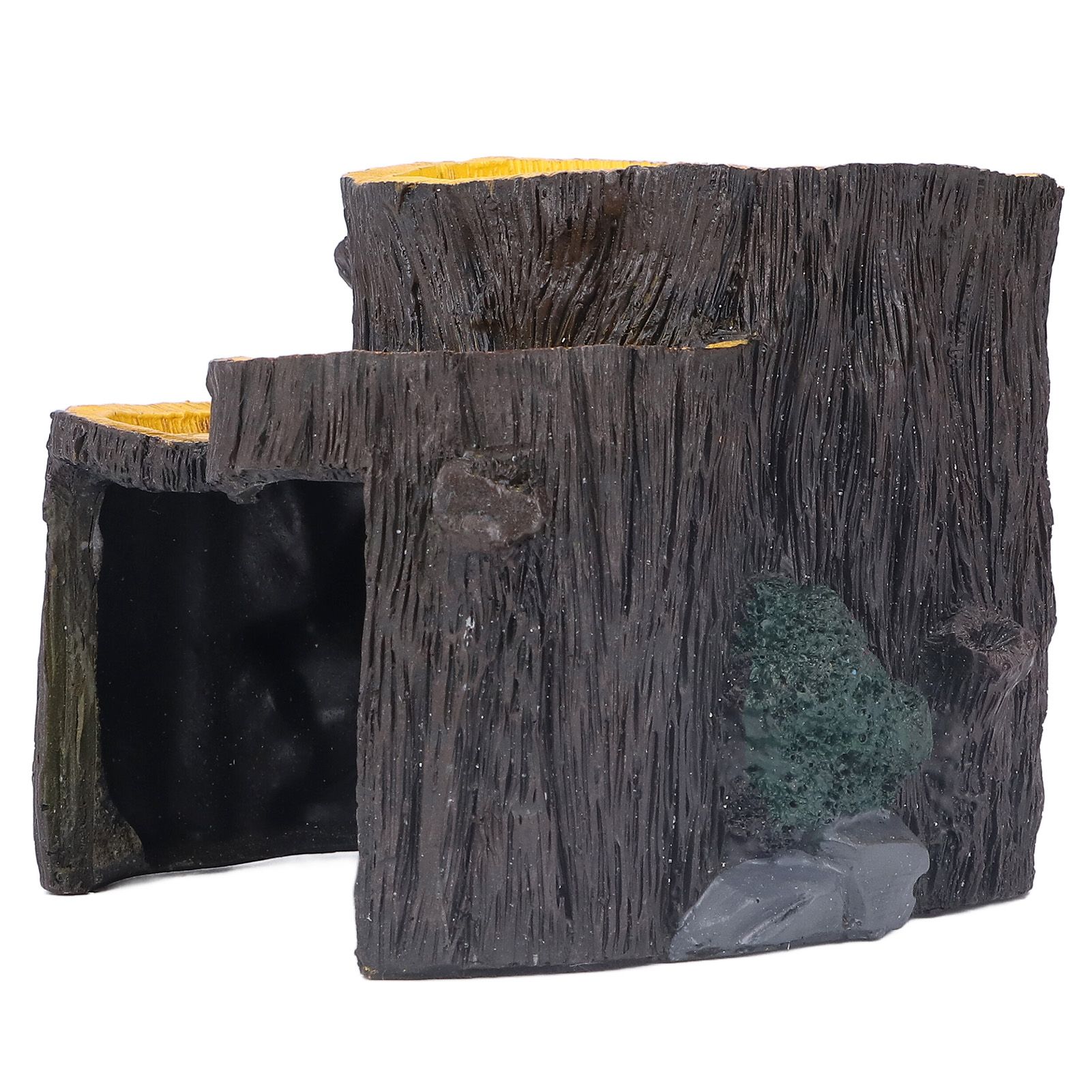 Resin Mini Stump Shape Hiding Hole Wooden Cave Artificial Aquarium Plants view 10