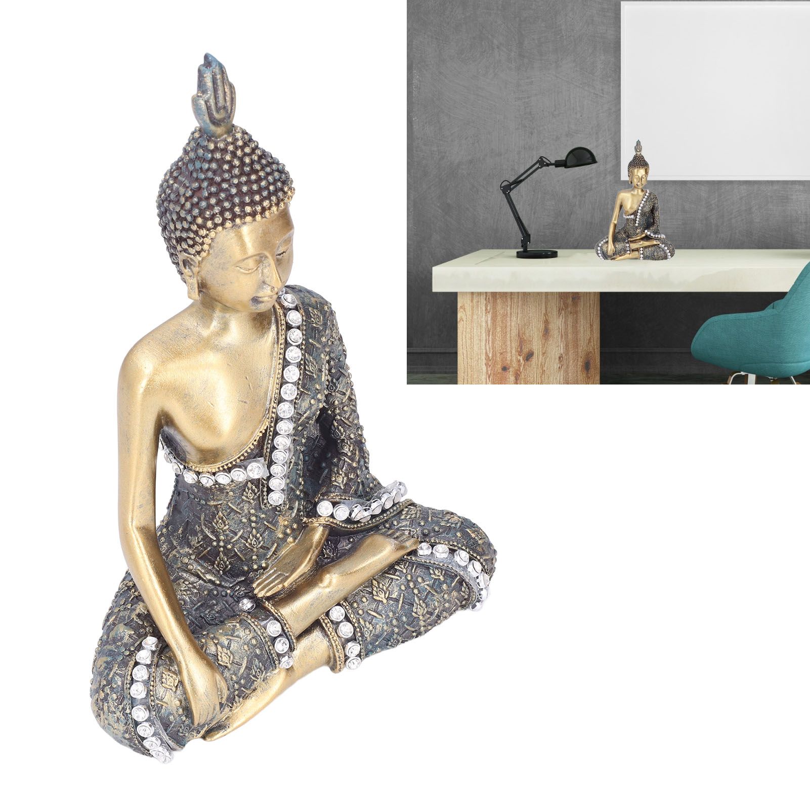 Buddha Ornament Resin Retro Small Decorative Desktop Sitting Buddha Statue for view 12