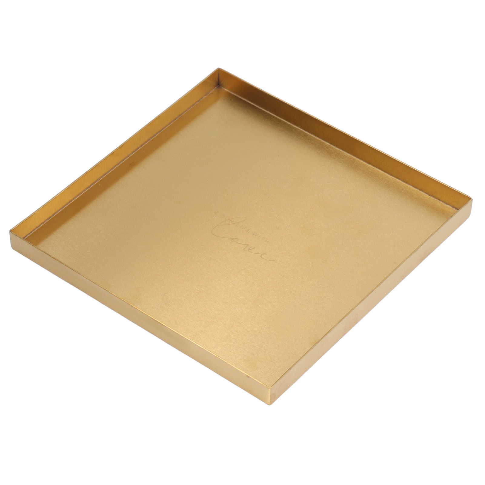 Gold Stainless Steel Tray Decorative Jewelry Dish Makeup Tray Organizer for view 3