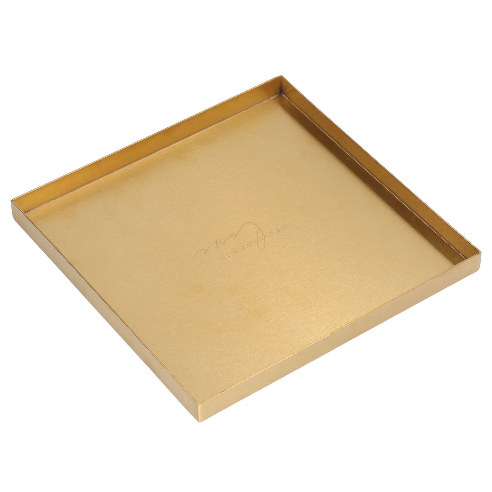Gold Stainless Steel Tray Decorative Jewelry Dish Makeup Tray Organizer for view 4