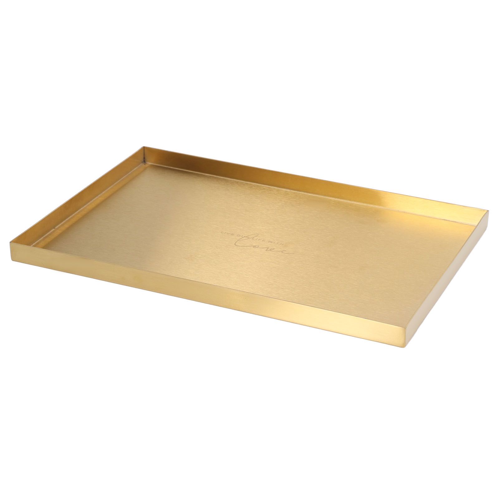 Modern Metal Gold Plate Rectangle Storage Tray Cosmetic Jewelry Display view 5