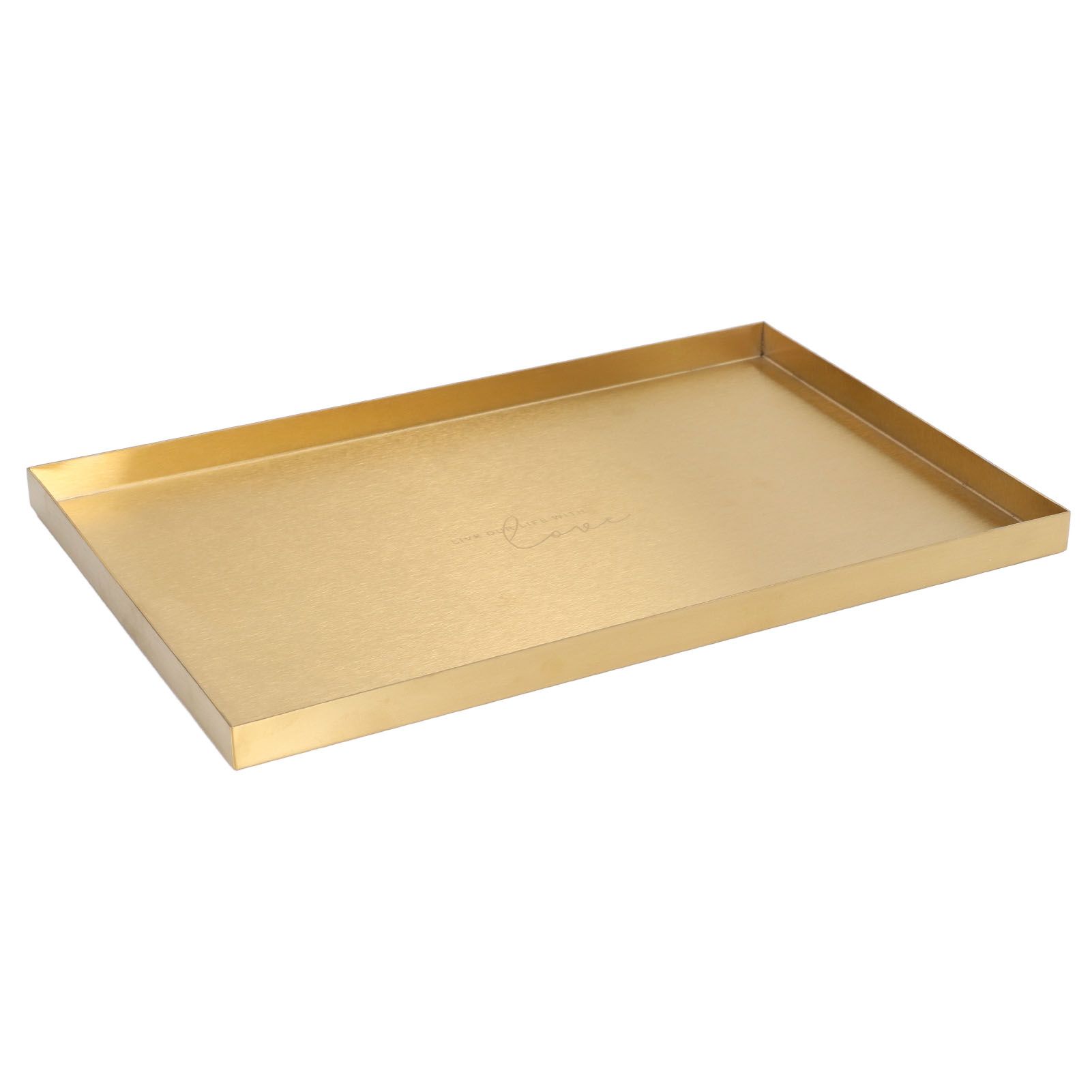 Modern Metal Gold Plate Rectangle Storage Tray Cosmetic Jewelry Display view 6