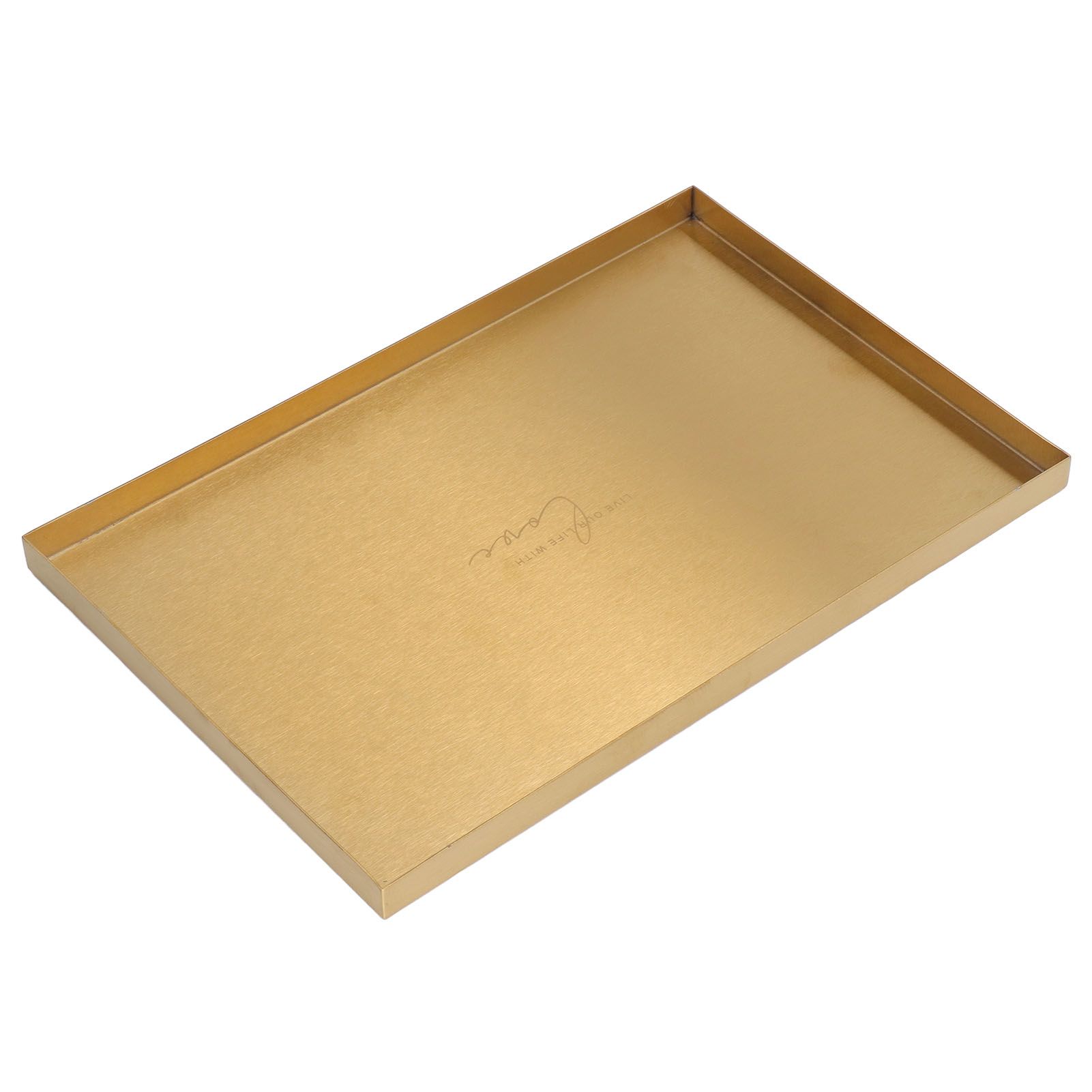 Modern Metal Gold Plate Rectangle Storage Tray Cosmetic Jewelry Display view 7