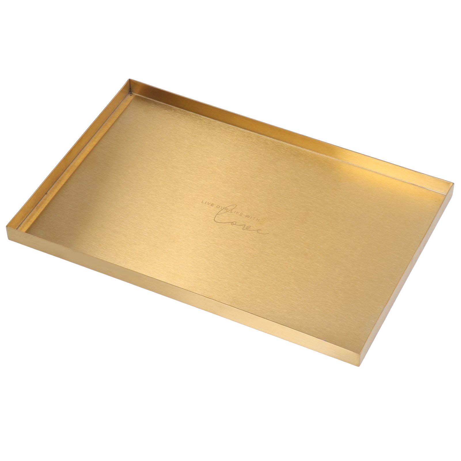 Modern Metal Gold Plate Rectangle Storage Tray Cosmetic Jewelry Display view 9