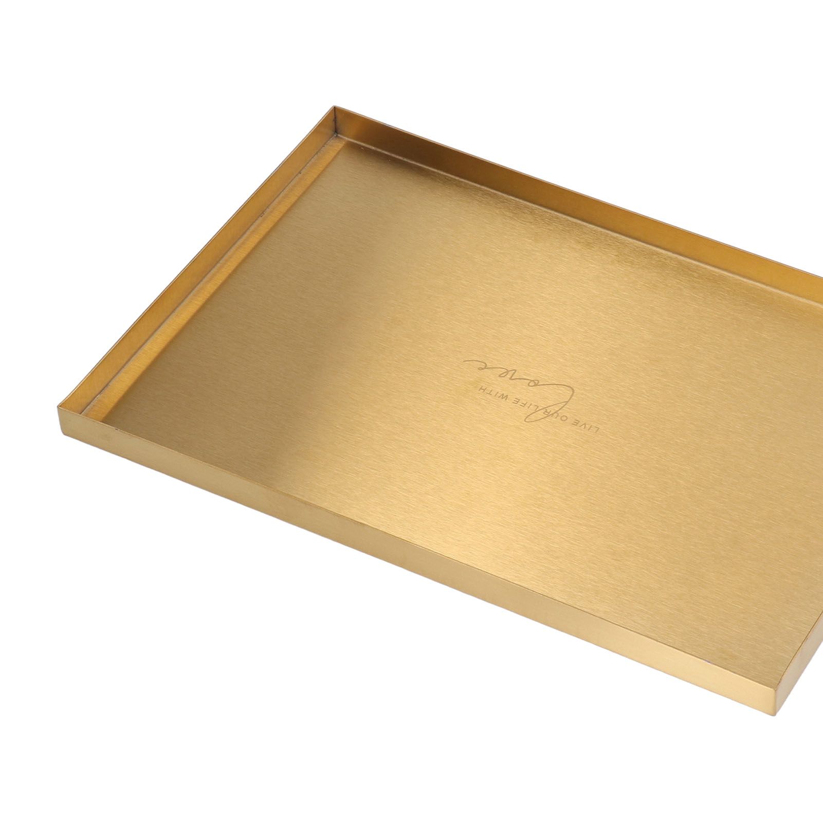 Modern Metal Gold Plate Rectangle Storage Tray Cosmetic Jewelry Display view 14