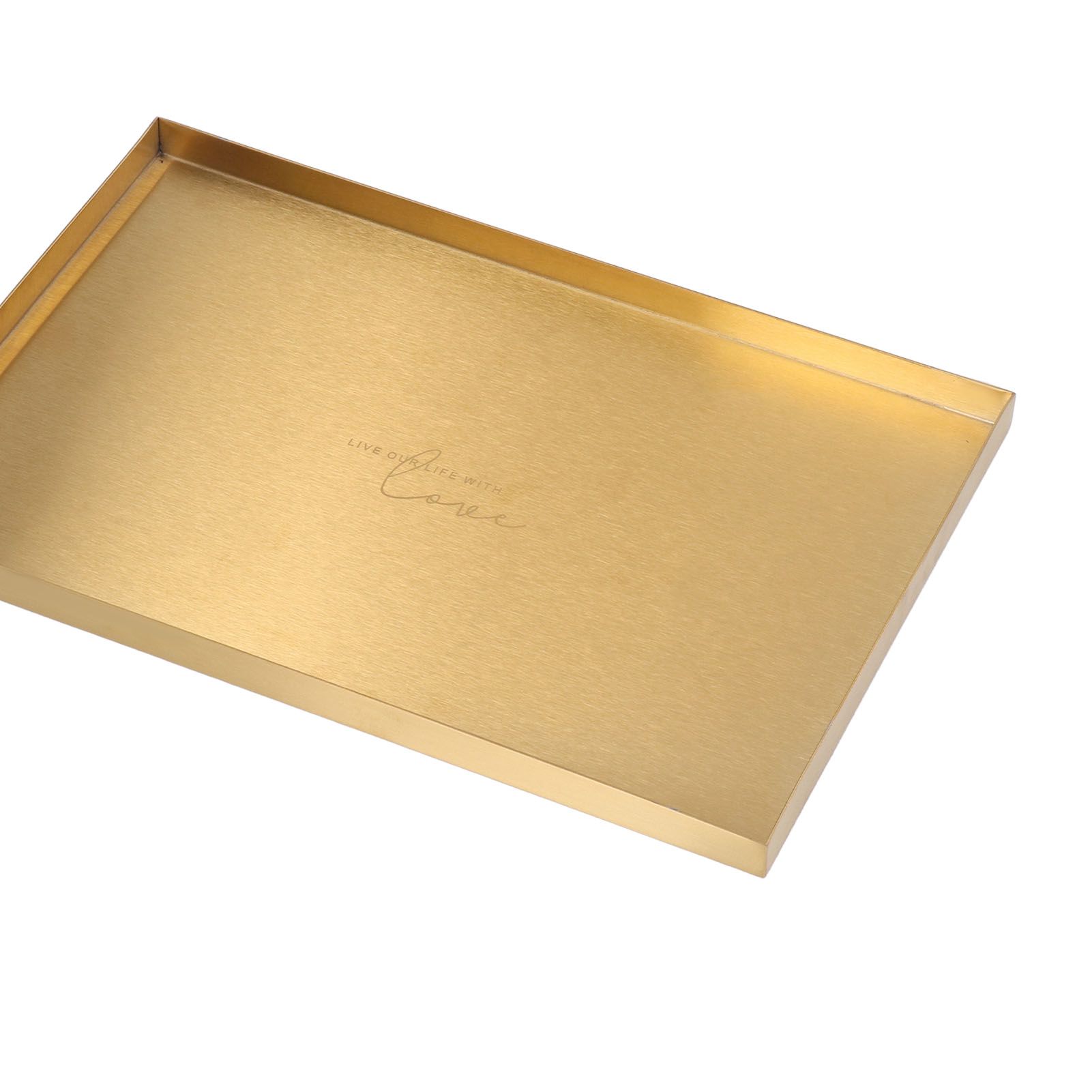 Modern Metal Gold Plate Rectangle Storage Tray Cosmetic Jewelry Display view 15