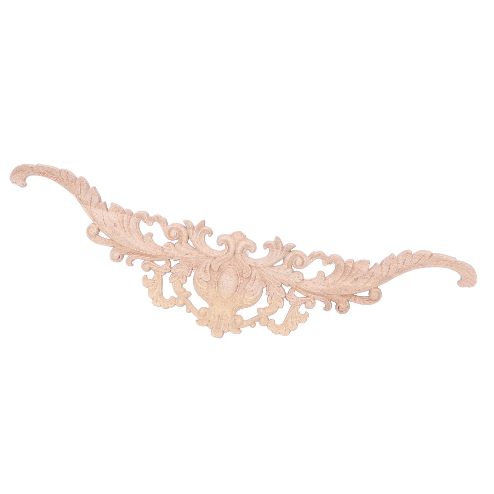 Wood Appliques Exquisite Elegant European Style Rubber Wood Long Flower Piece view 2